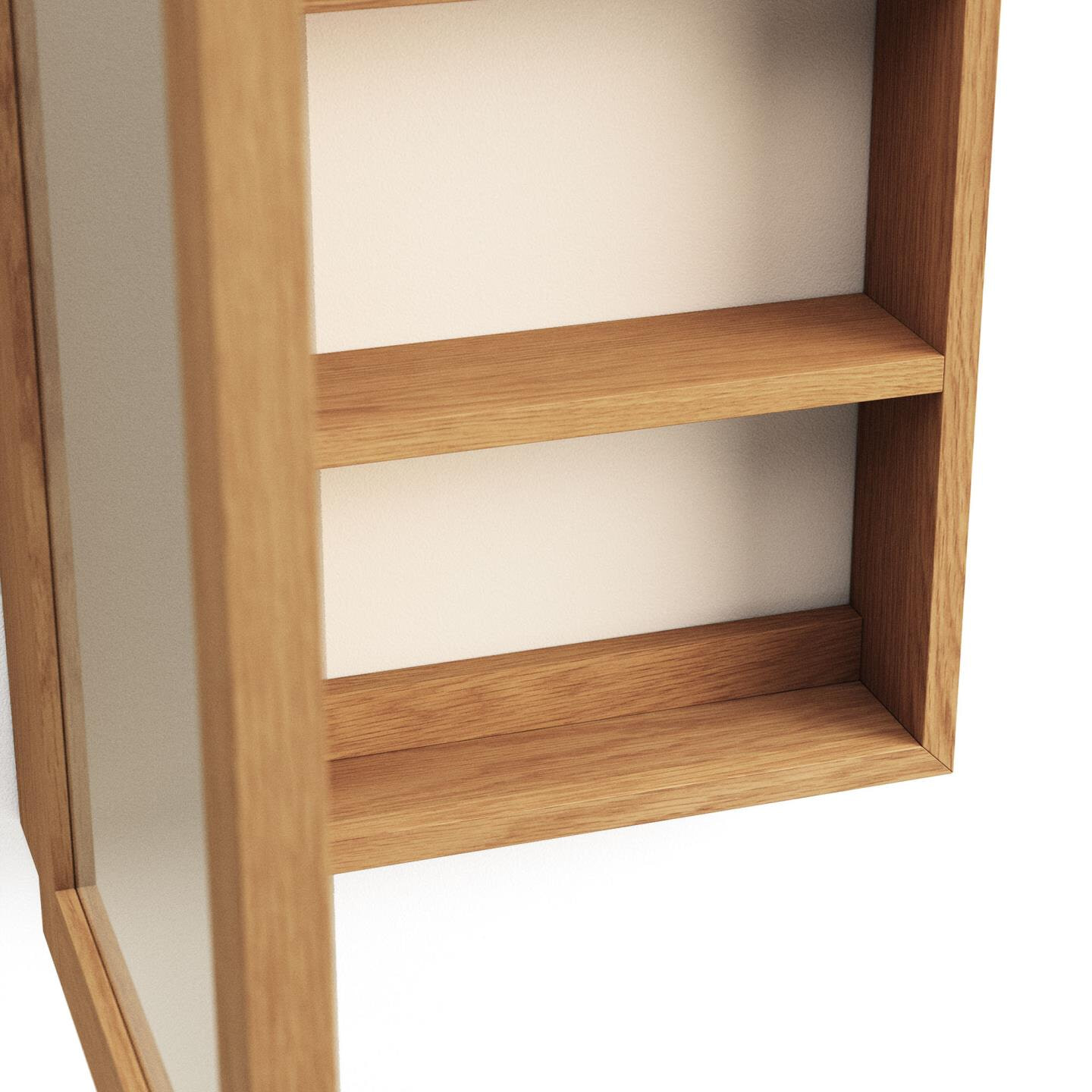 Kave Home Spiegelkast 'Kenta' Teakhout, 50 x 70 cm, kleur Naturel