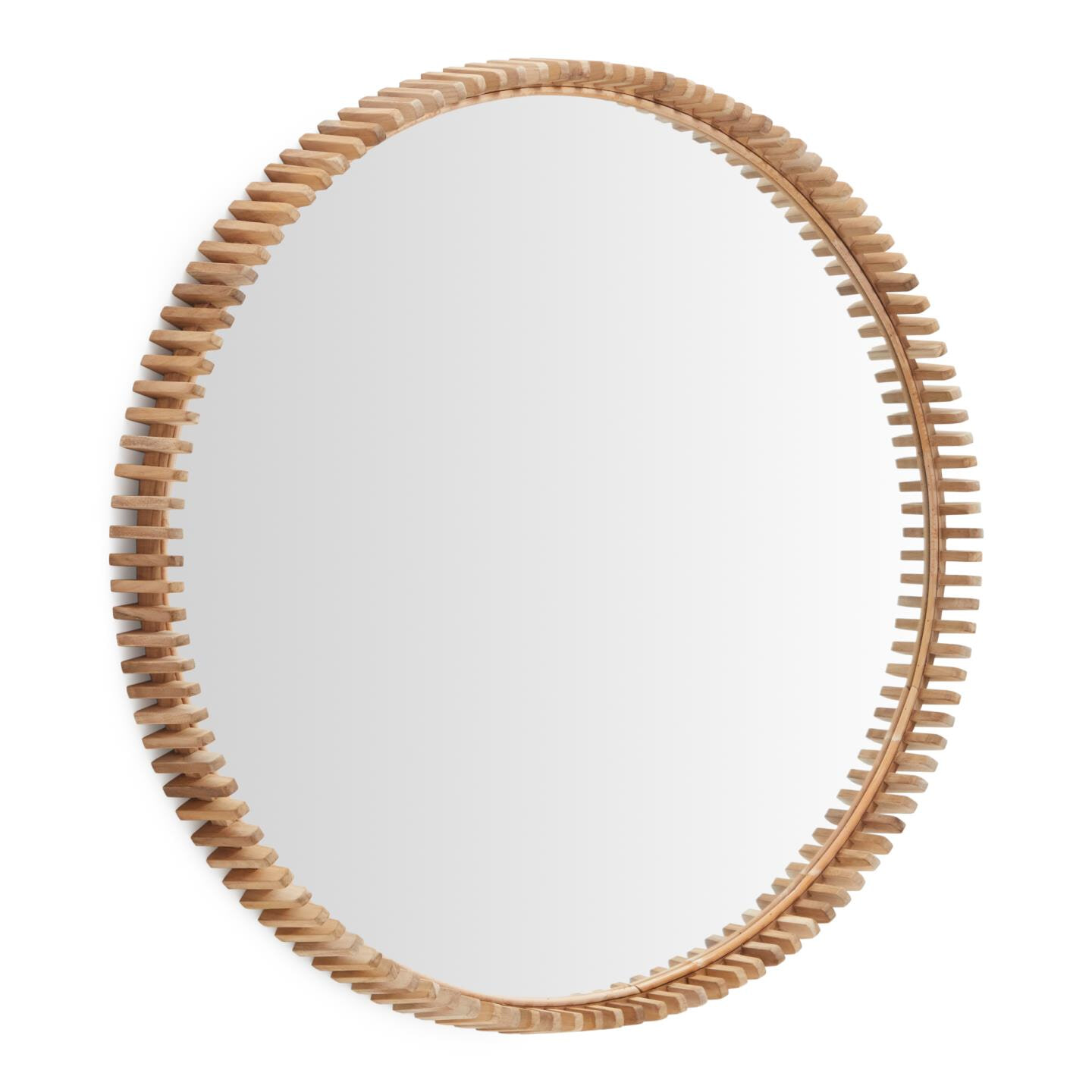 Kave Home Ronde Spiegel 'Polke' Teakhout, 100cm