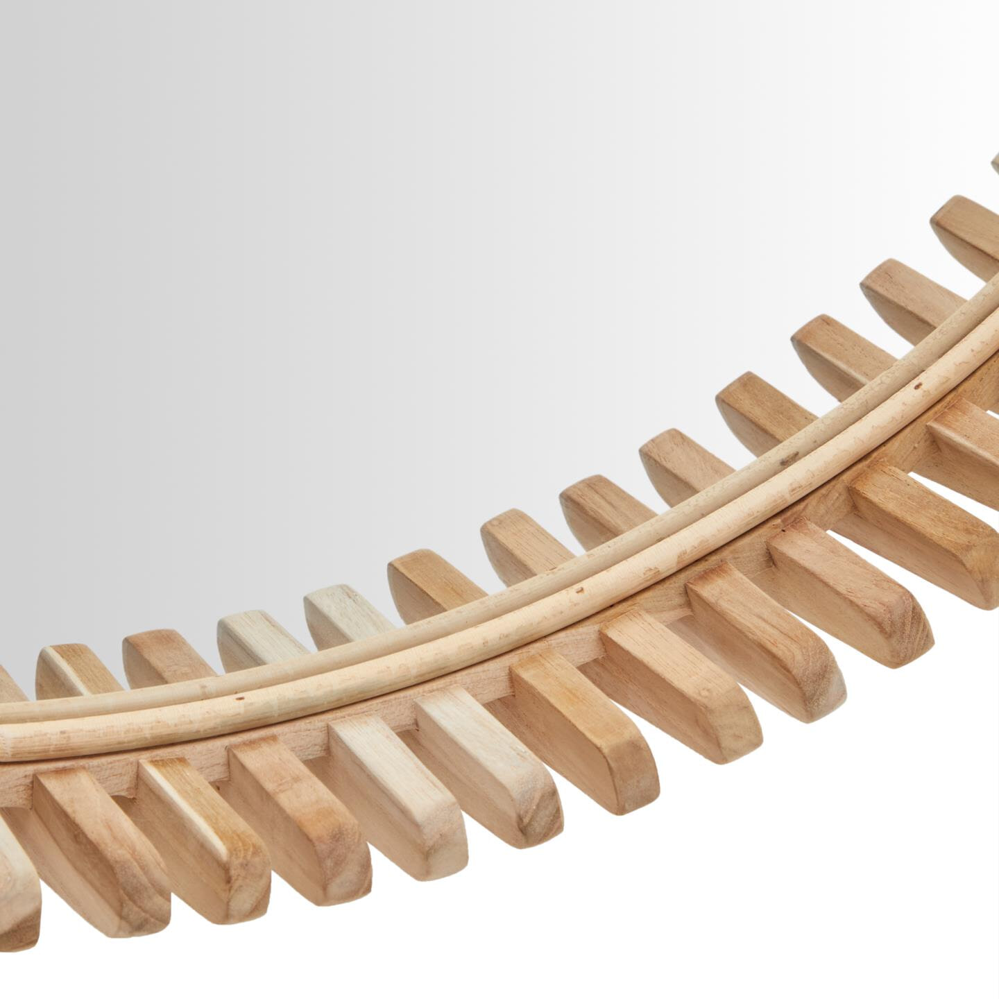 Kave Home Ronde Spiegel 'Polke' Teakhout, 80cm