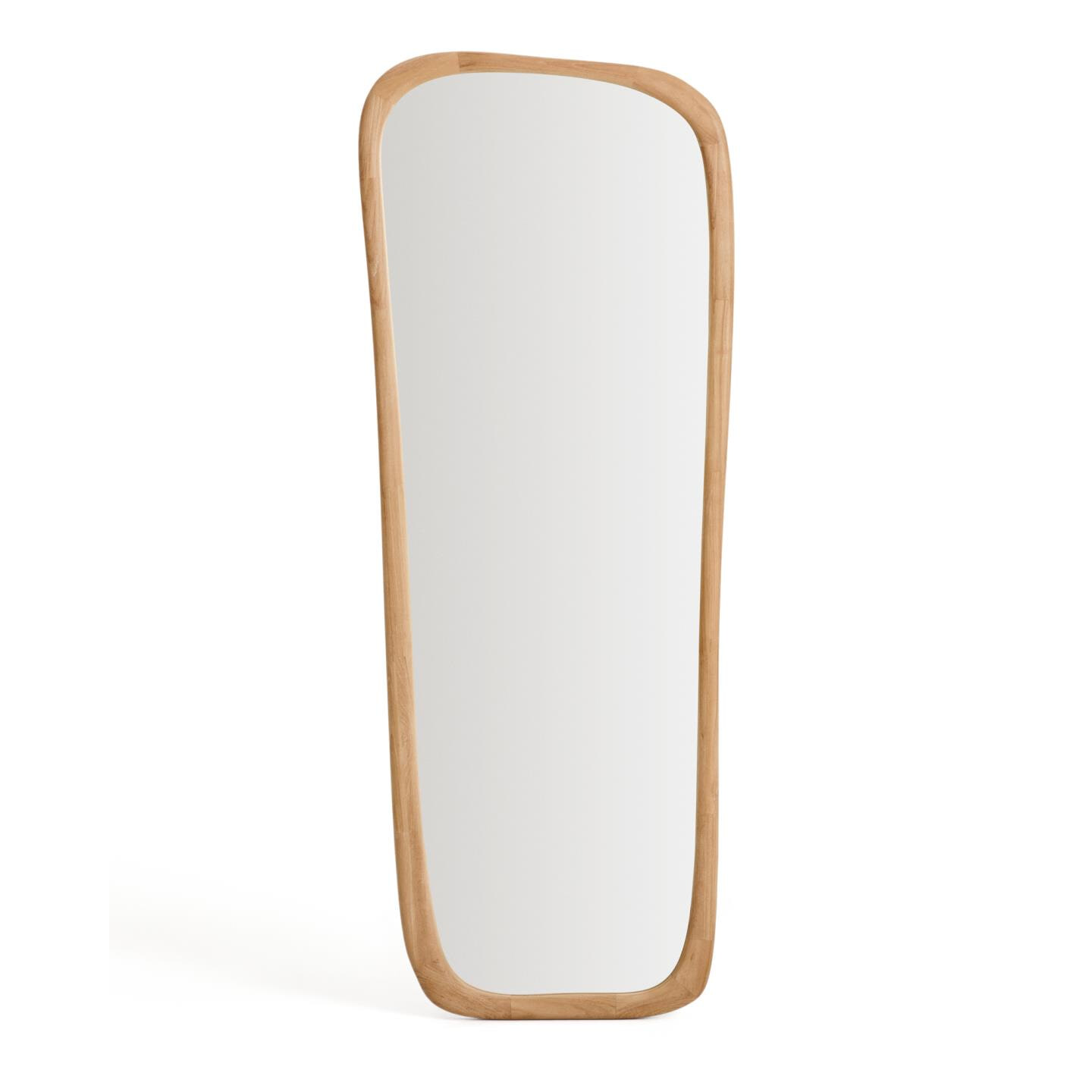 Kave Home Organische Spiegel 'Alura' Teakhout, 158 x 61cm, kleur Naturel