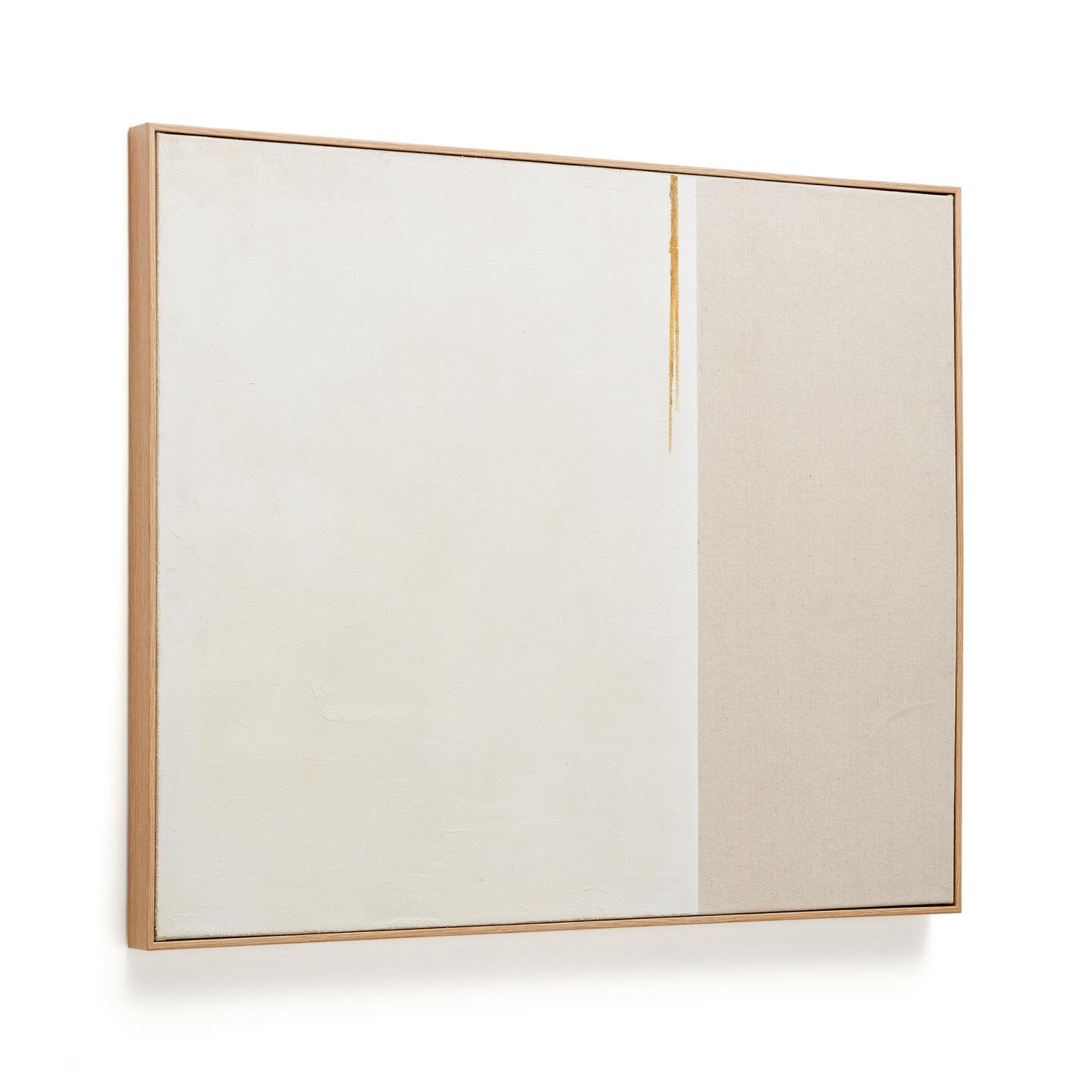 Kave Home Schilderij 'Salin' Horizontale streep, Linnen, 100 x 80cm