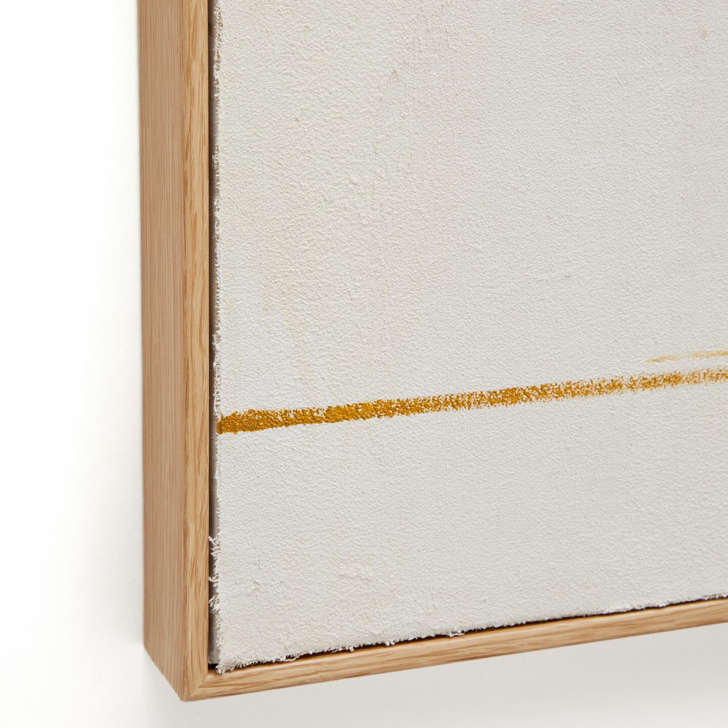 Kave Home Schilderij 'Salin' Verticale streep, Linnen, 100 x 80cm