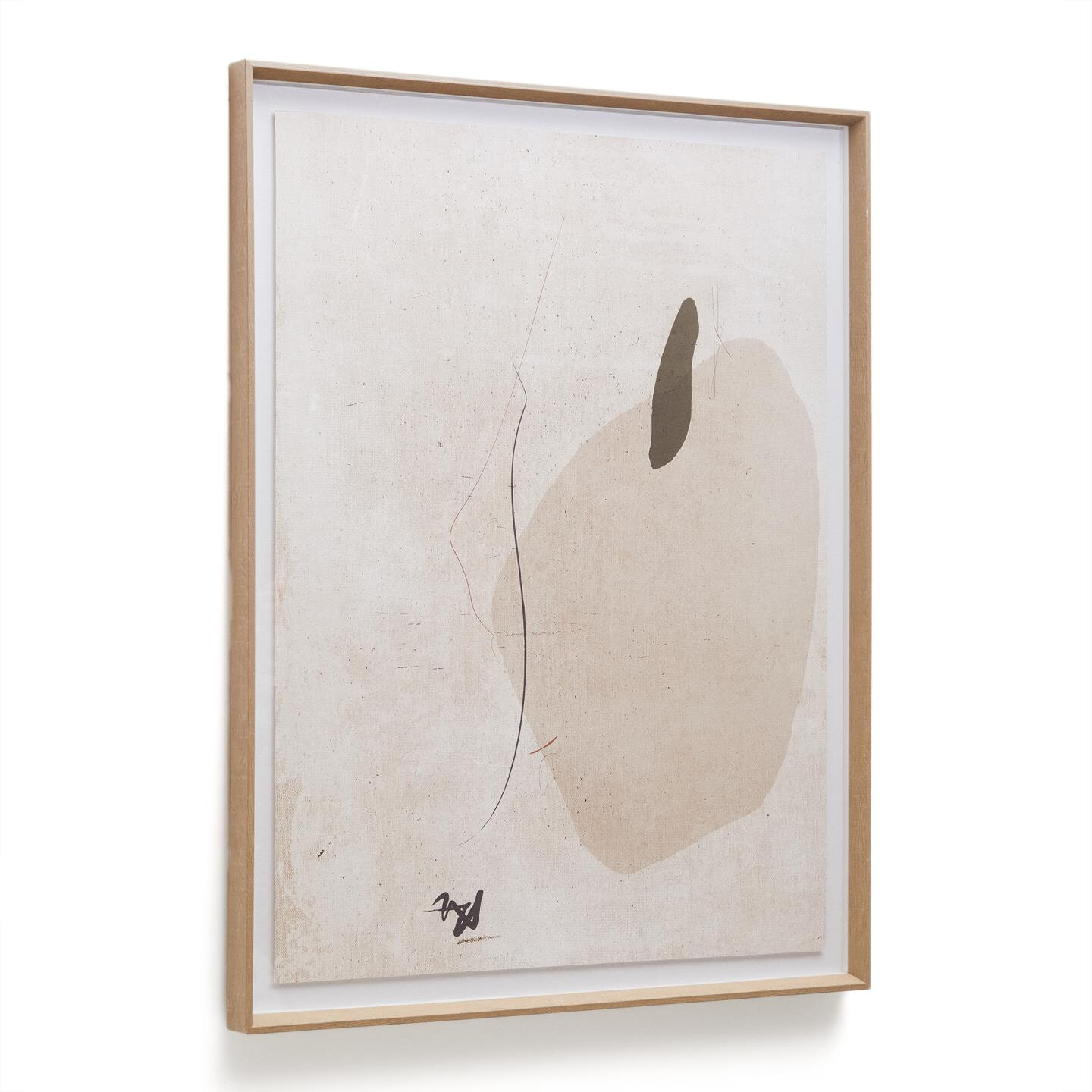 Kave Home - Abstract schilderij Sormi beige 80 x 100 cm
