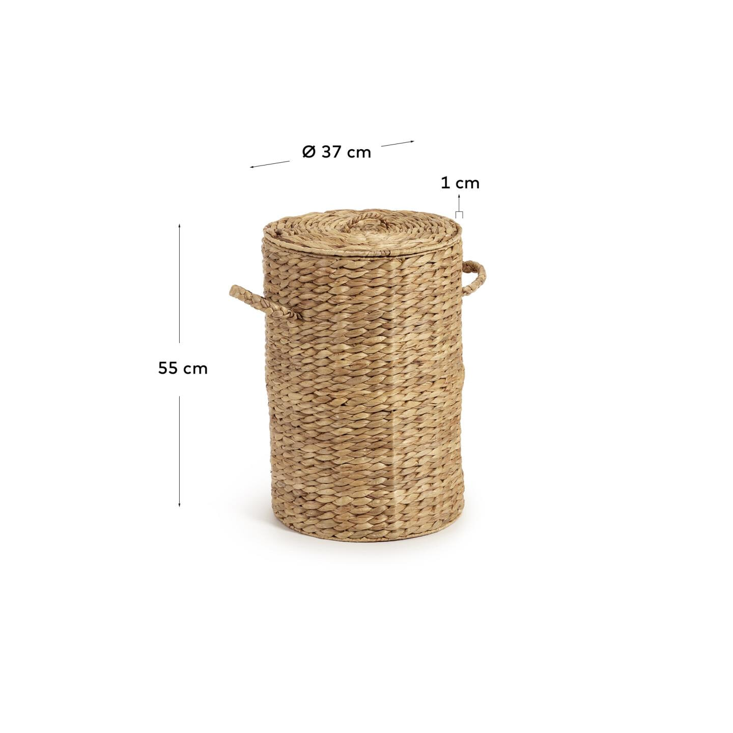 Kave Home Wasmand 'Yessira' 55cm, Waterhyacint