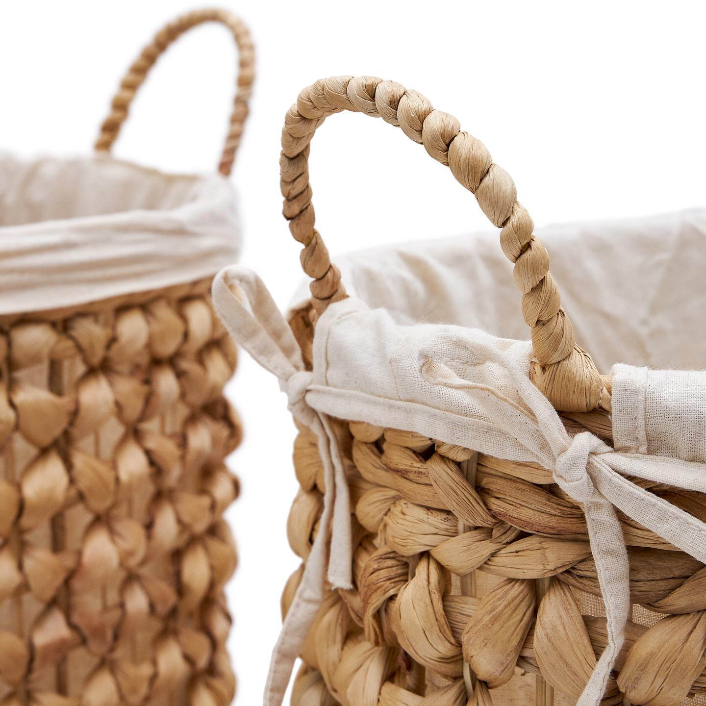 Kave Home Wasmand 'Tressa' Natuurvezel, Set van 2 stuks