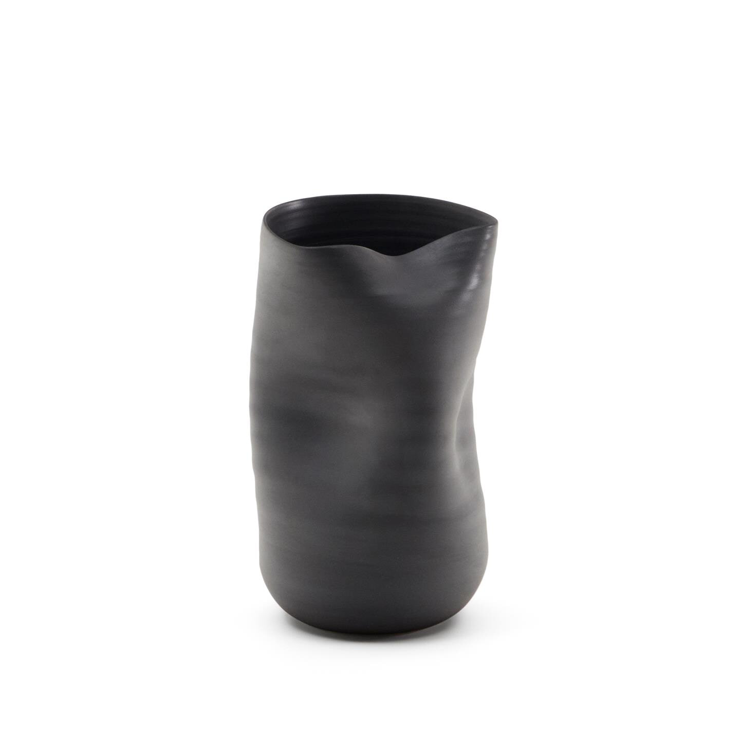 Kave Home - Sibel keramische vaas zwart 18 cm