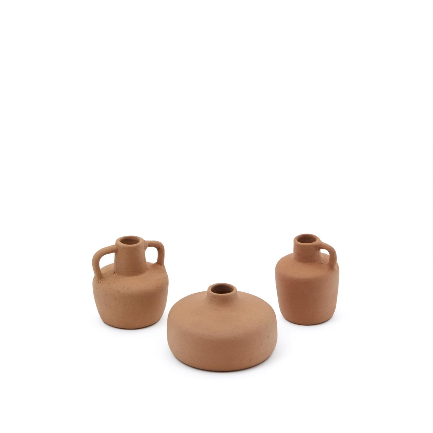 Kave Home - Set Sofra van 3 terracotta vazen 6 cm / 7 cm / 10 cm