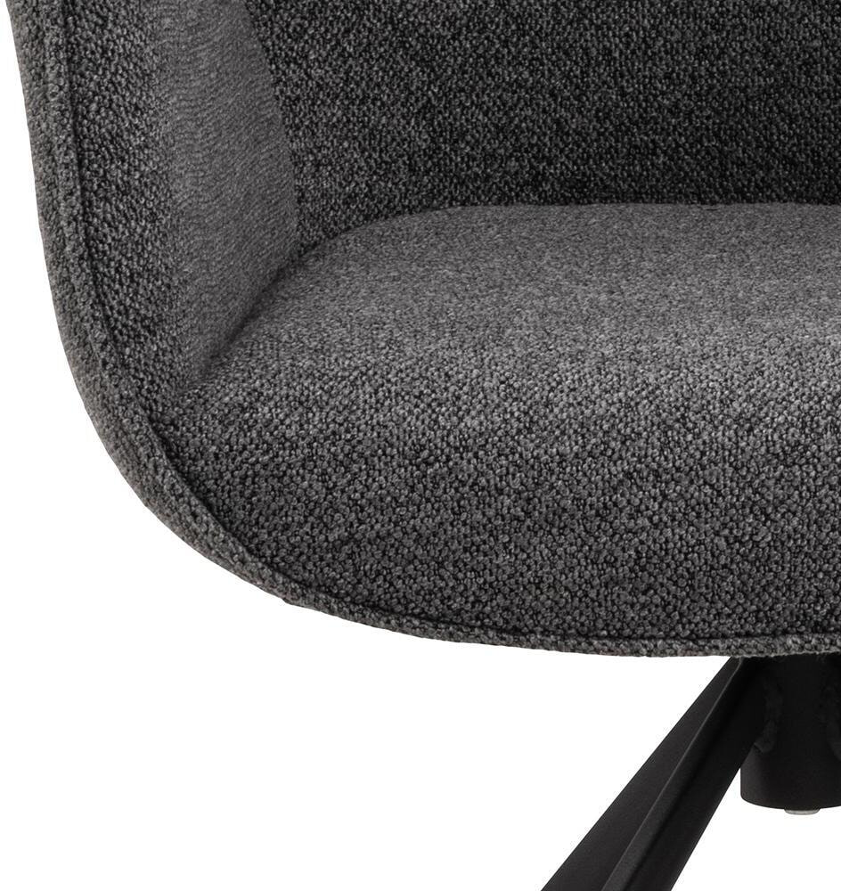 Bendt Draaibare Eetkamerstoel 'Chandler' Bouclé met armleuning, kleur Antraciet