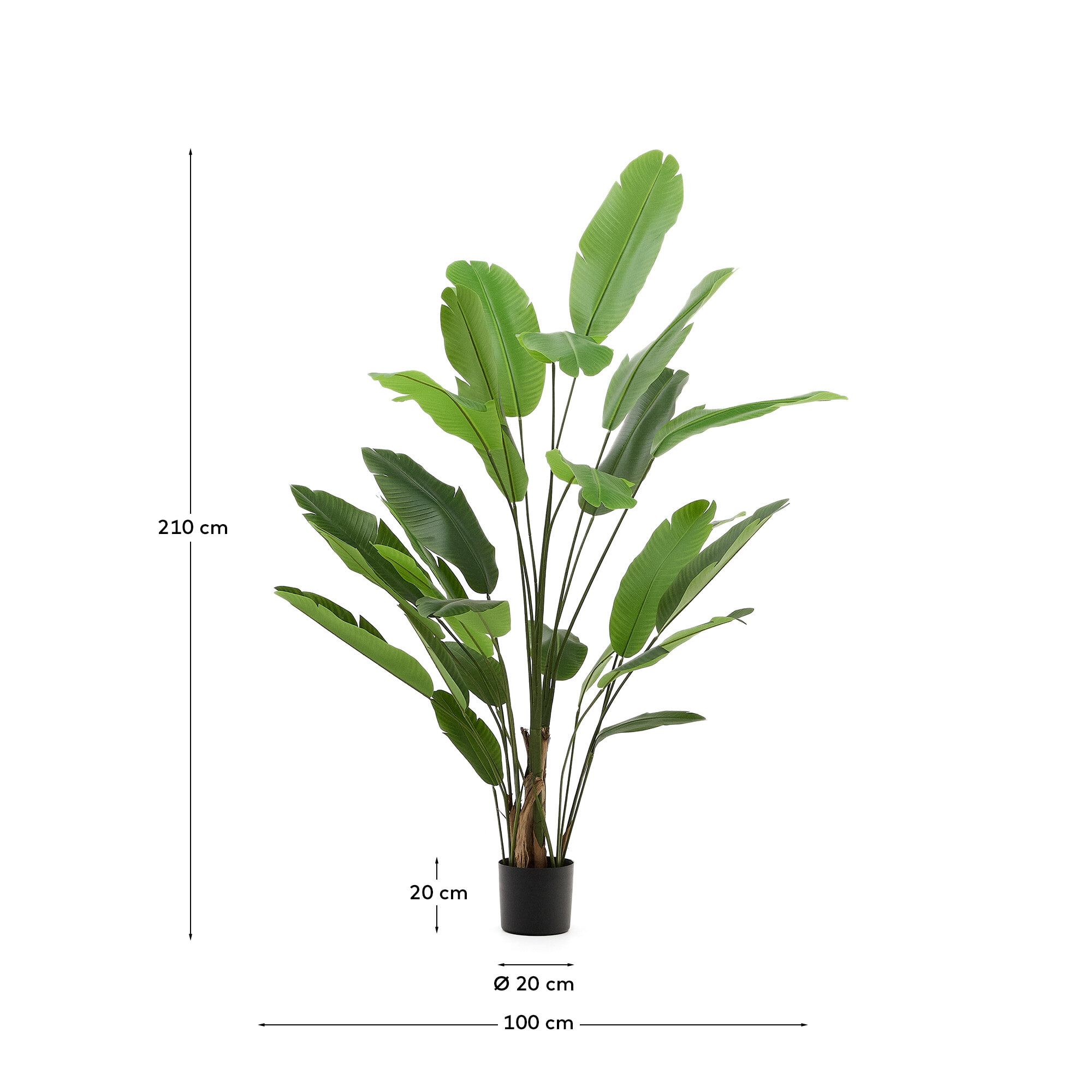 Kave Home Kunstplant 'Banano', Bananenplant (Musa), 210cm hoog, excl. sierpot