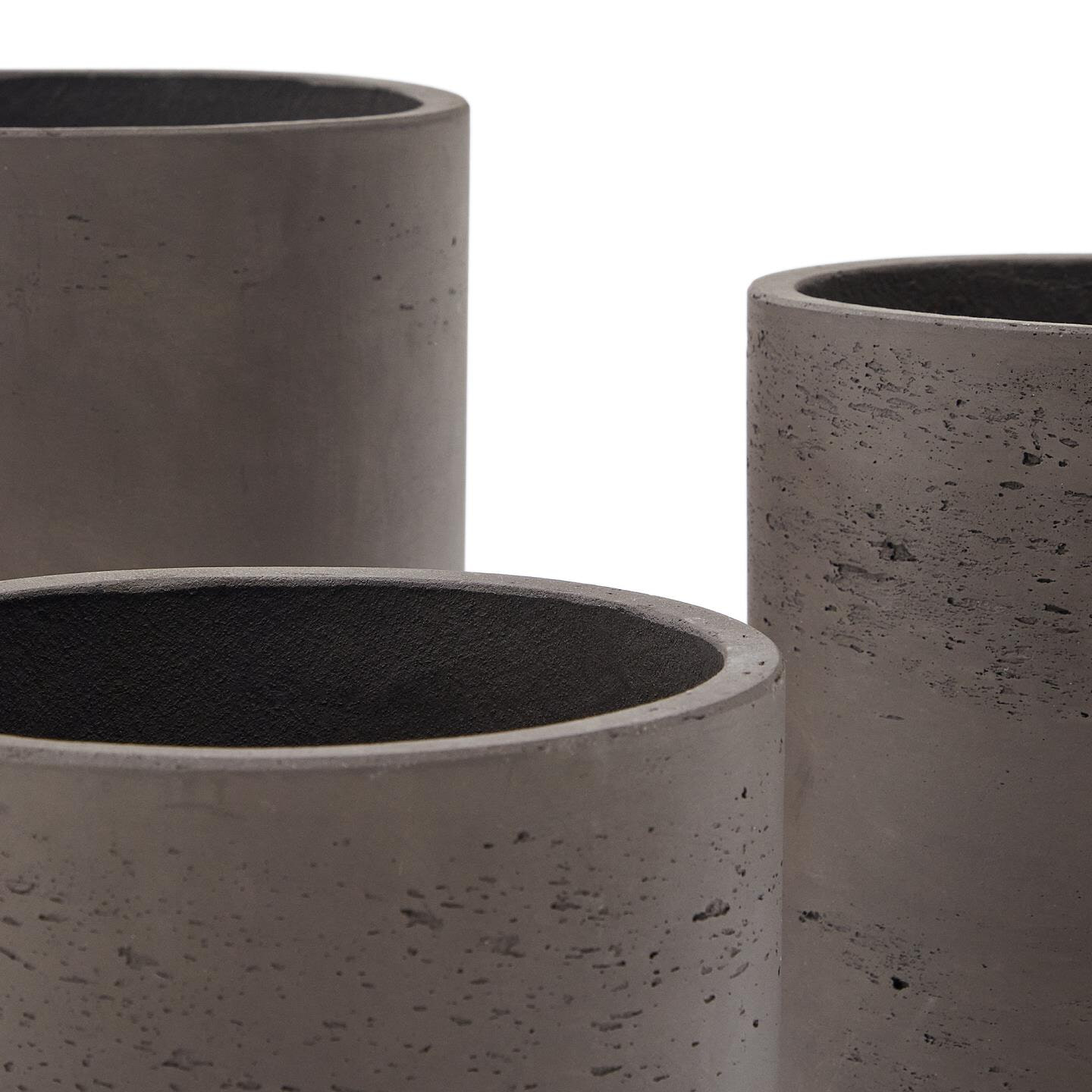 Kave Home Plantenpot 'Sintina' Set van 3 stuks, kleur Grijs