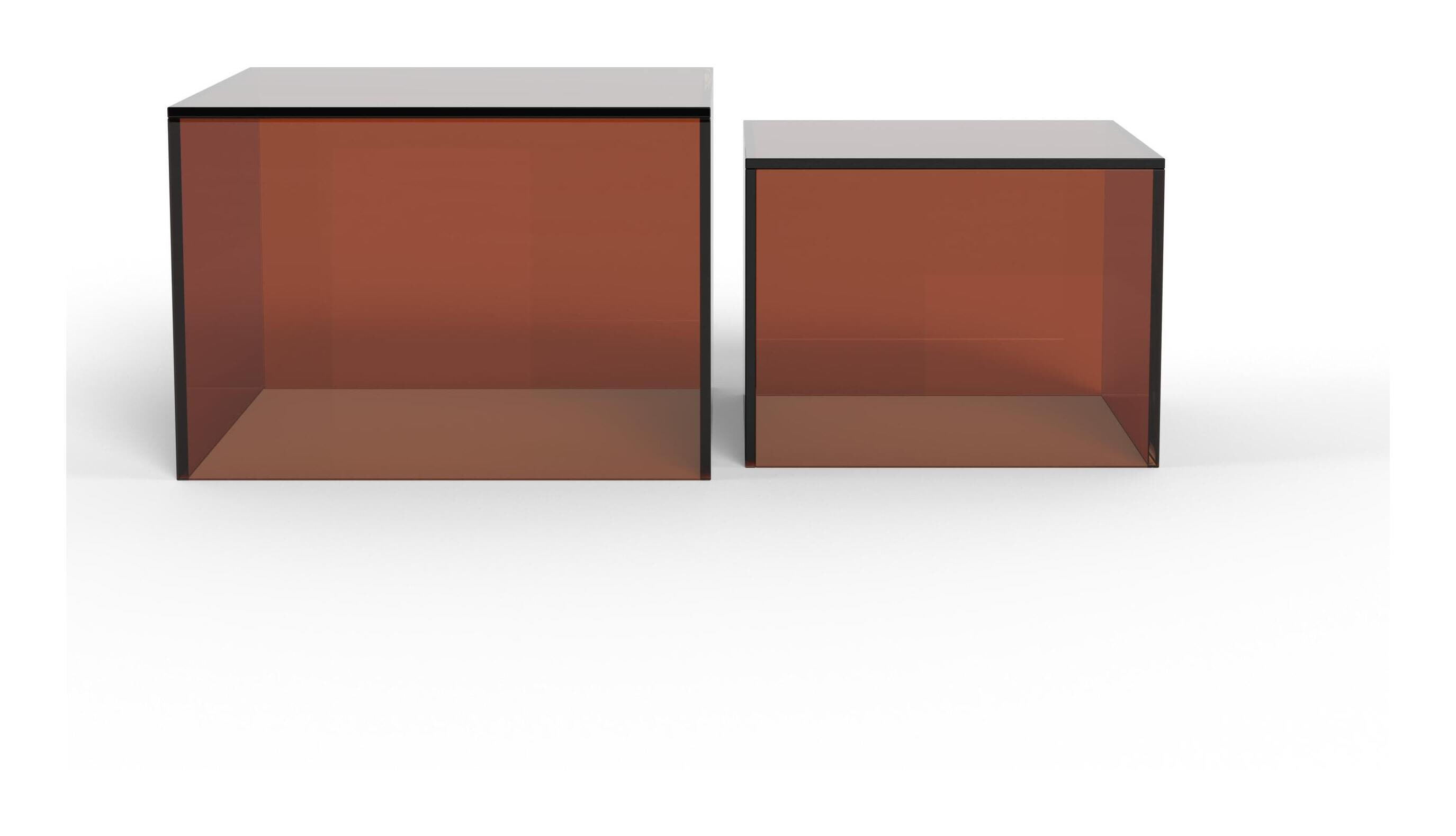 Bendt Salontafel 'Flavian' Glas, Set van 2 stuks, kleur Bruin