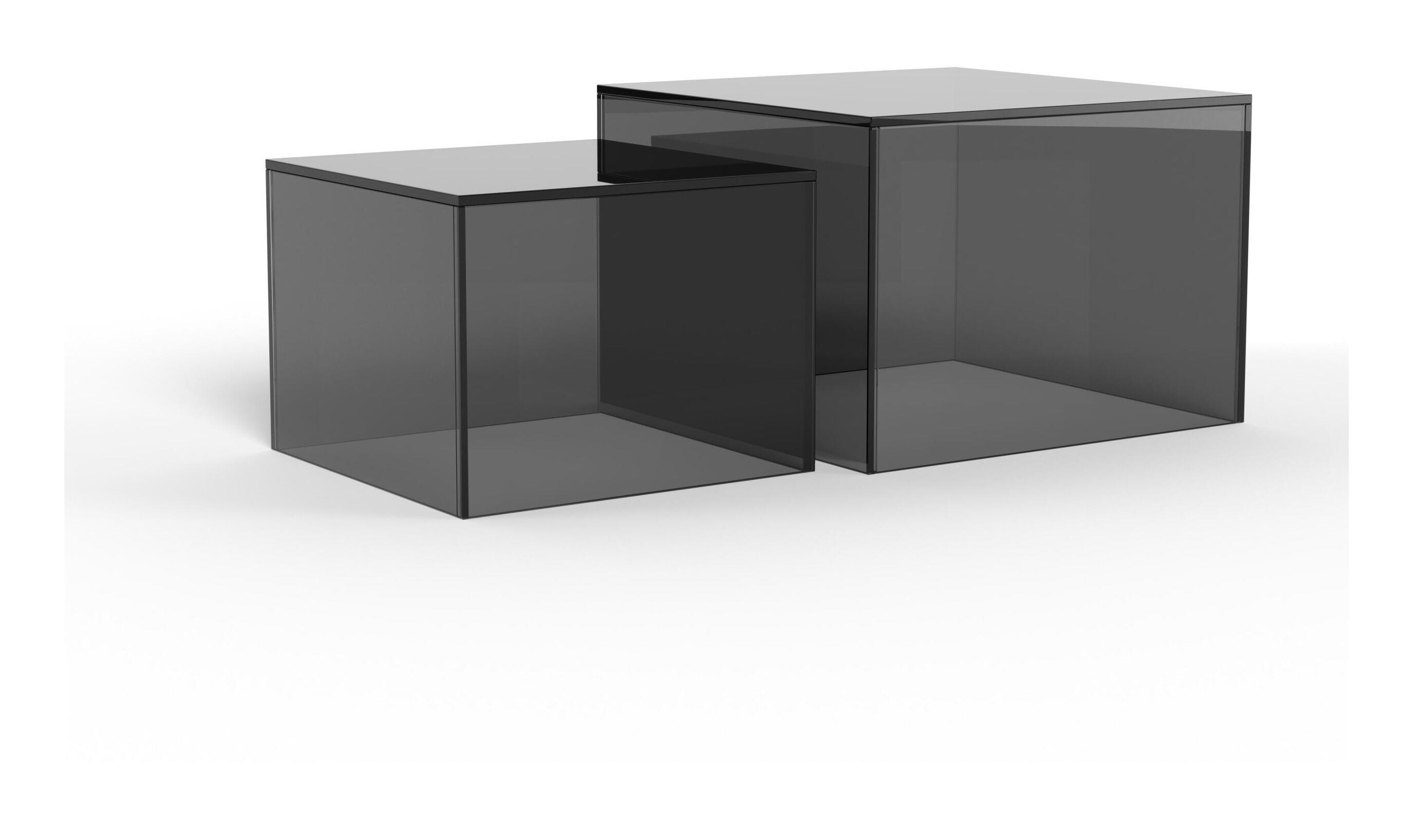 Bendt Salontafel Flavian Glas, Set van 2 stuks - Grijs