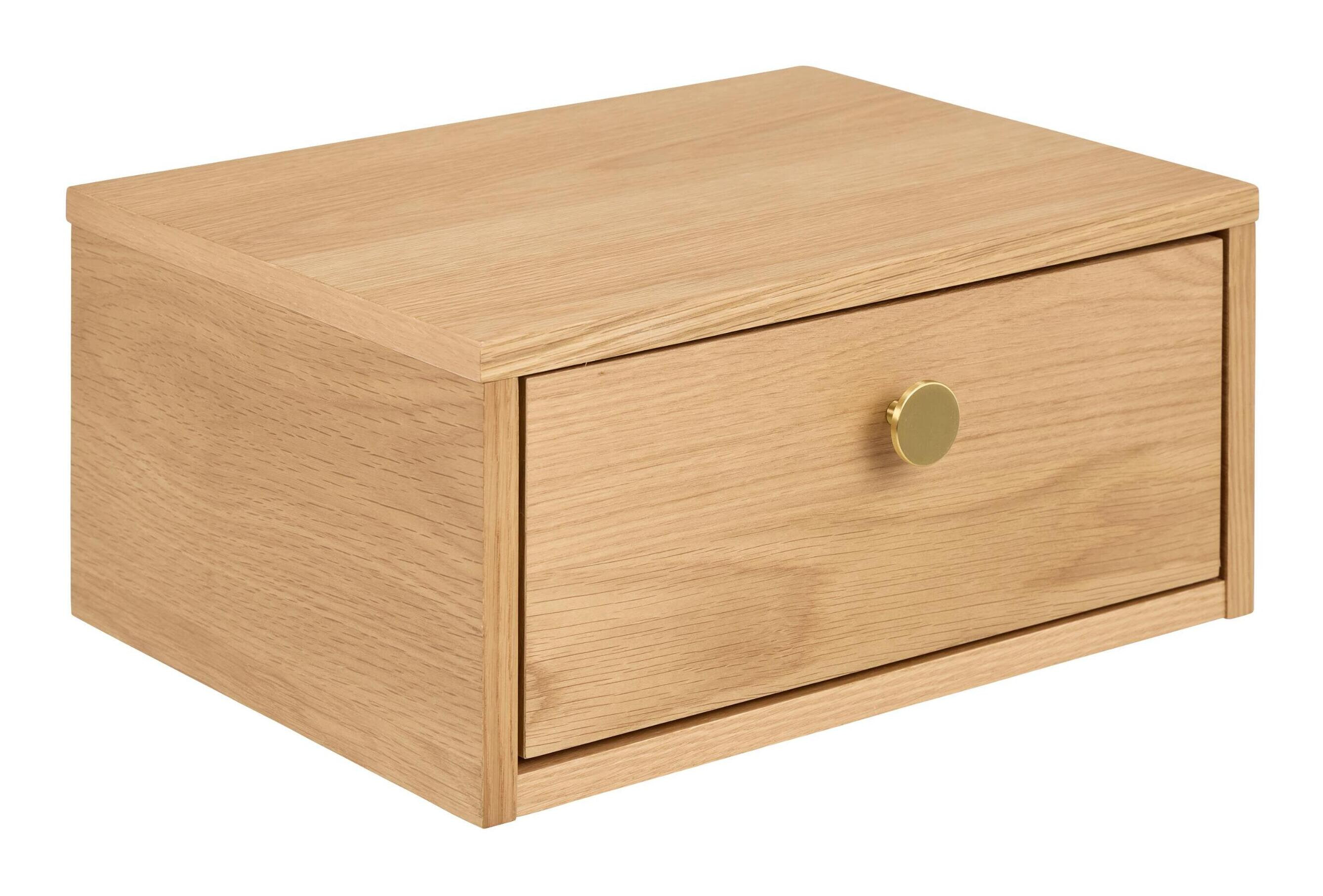 Bendt Zwevend Nachtkastje Hebert Eikenfineer, Met 1 lade - Naturel