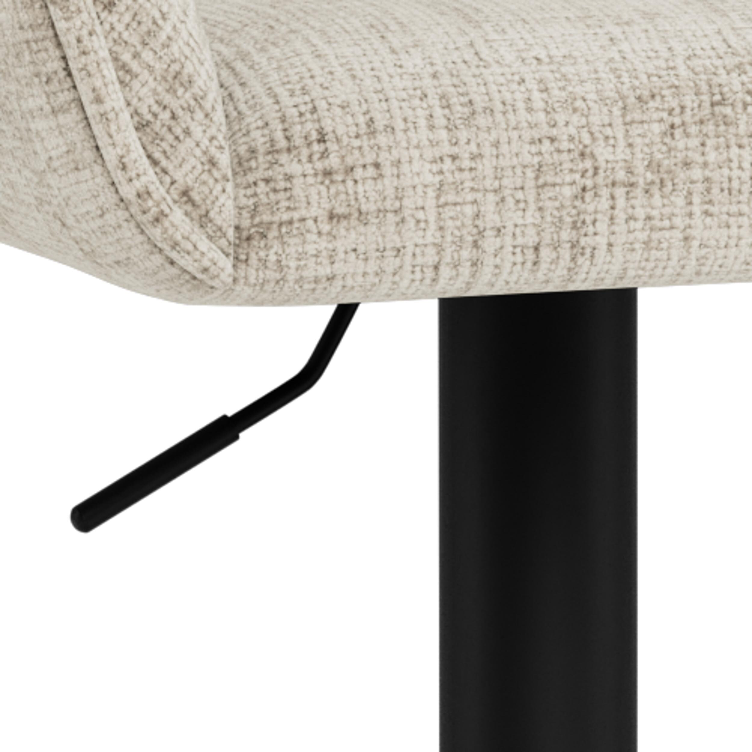 Bendt Draaibare Barkruk 'Erika' Chenille, kleur Beige (zithoogte 64-85cm)