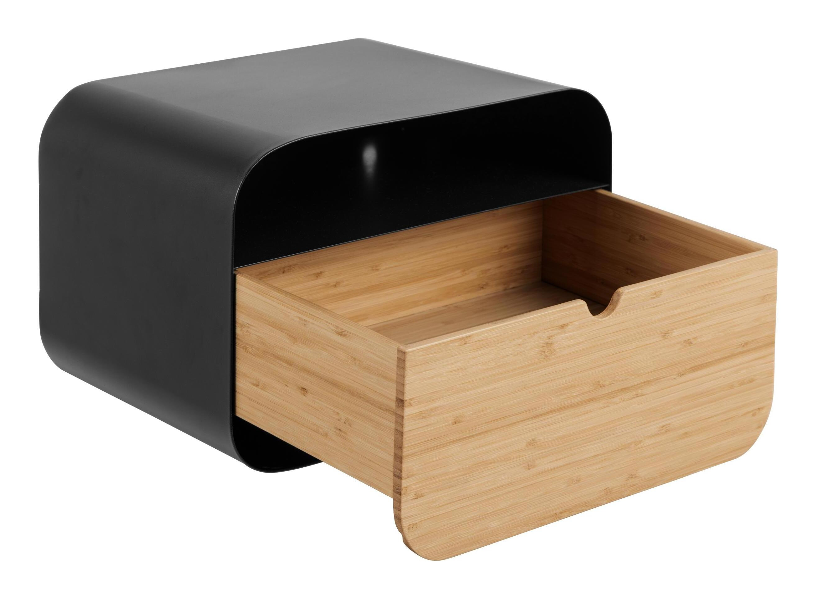 Navaris zwevend nachtkastje van bamboe - 38 x 26 x 11cm - Tafeltje voor aan het bed