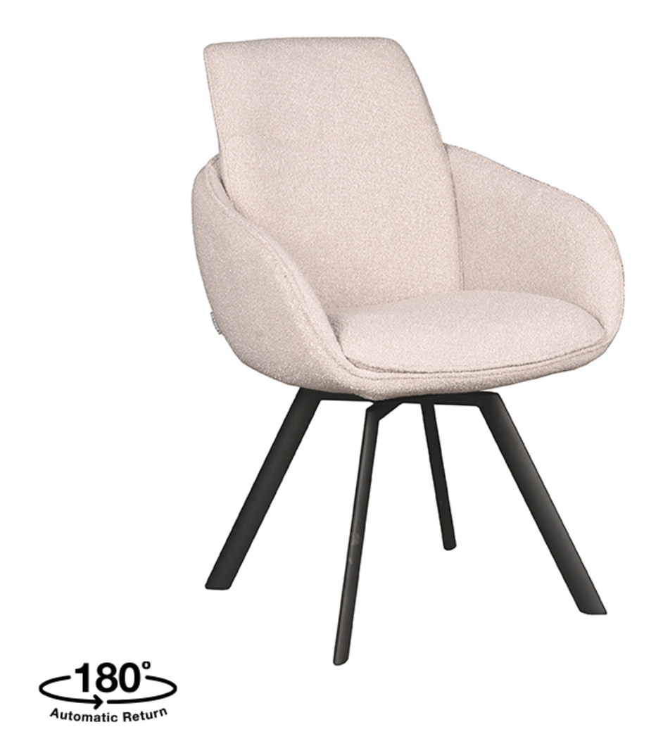 LABEL51 Eetkamerstoel 'Beauty' Bouclé, kleur Naturel