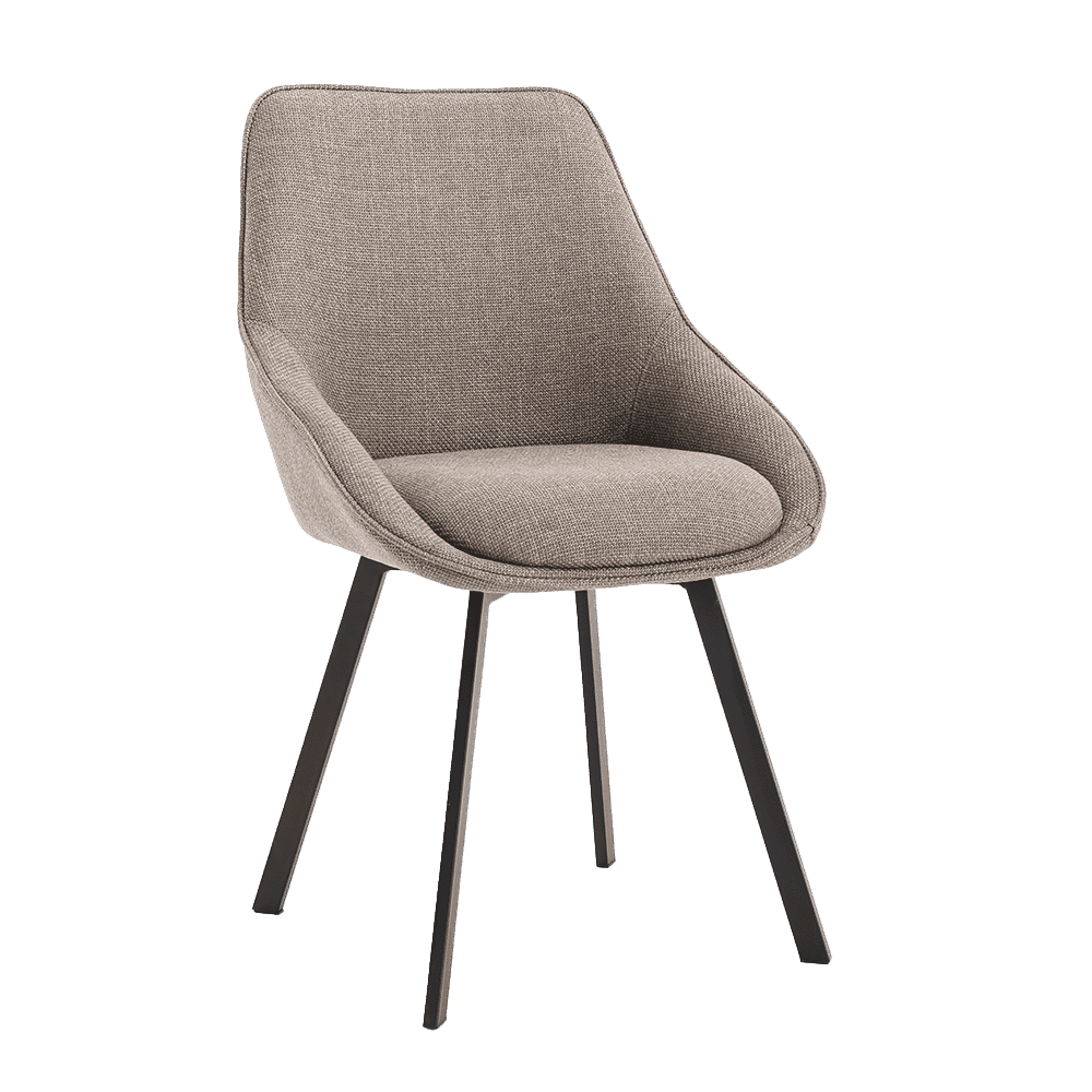 Tower Living Draaibare Eetkamerstoel Borgo Geweven stof - Beige/Grijs