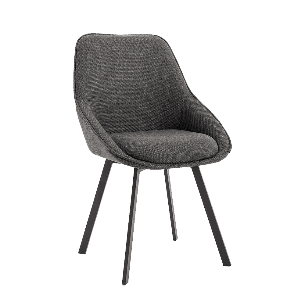 Tower Living Draaibare Eetkamerstoel Borgo Geweven stof - Antraciet