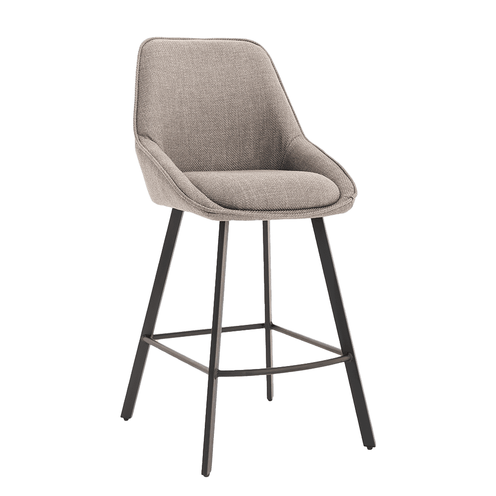 Tower Living Barkruk Borgo Geweven stof - Beige/Grijs