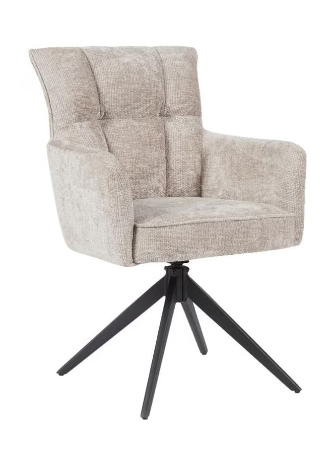 Tower Living Draaibare Eetkamerstoel 'Bardi' Geweven stof