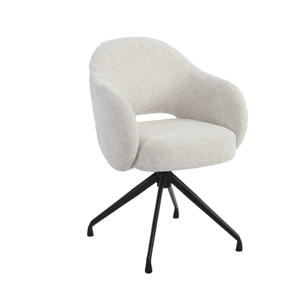 Tower Living Draaibare Eetkamerstoel Porto Geweven stof - Zand