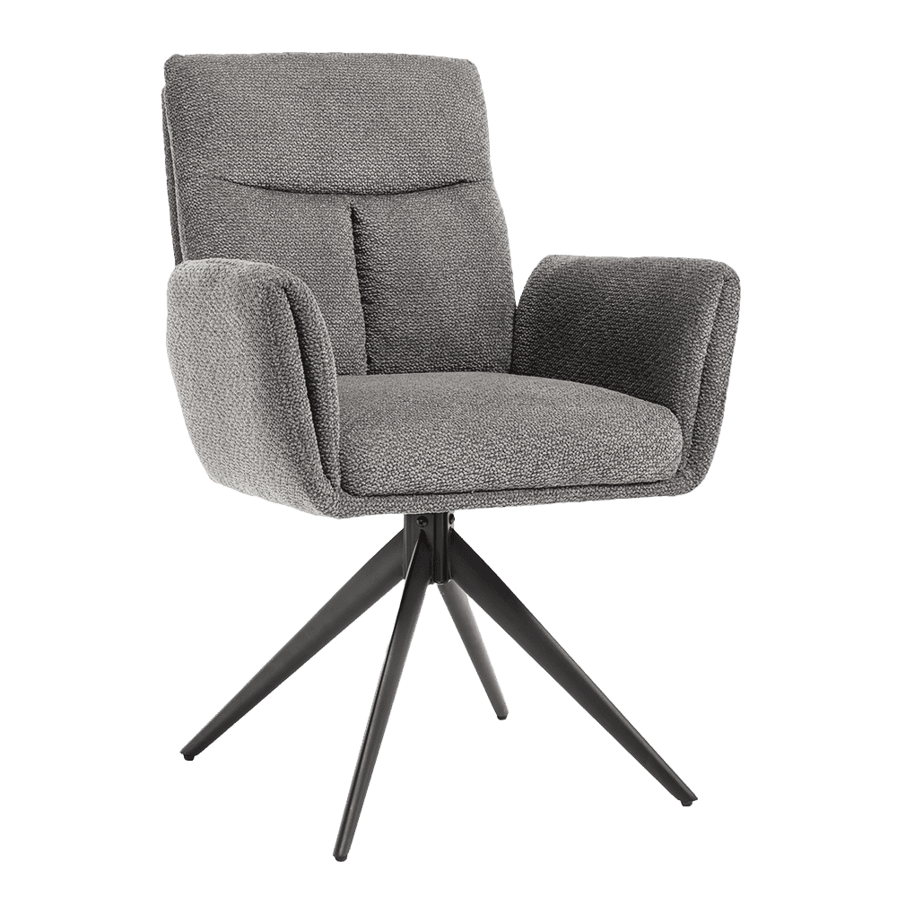 Tower Living Draaibare Eetkamerstoel Varzo Bouclé - Grijs