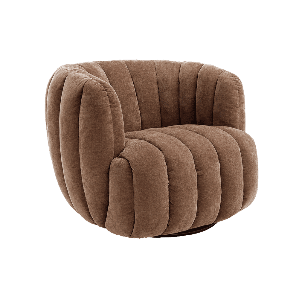 Tower Living Draaifauteuil 'Verdi' Chenille, kleur Mocca