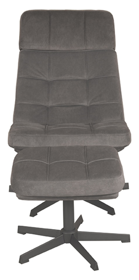 LABEL51 Draaifauteuil 'Alvar' Met hocker, kleur Antraciet