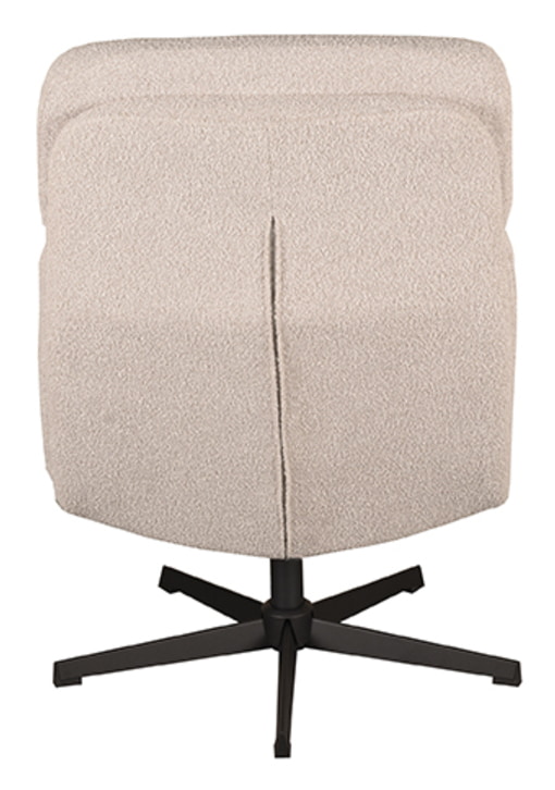 LABEL51 Fauteuil 'Alvar' Met hocker, Bouclé, kleur Naturel