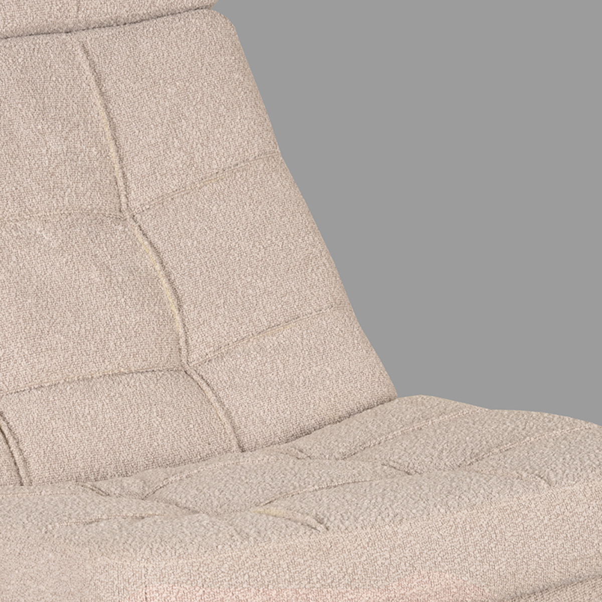 LABEL51 Fauteuil 'Alvar' Met hocker, Bouclé, kleur Naturel