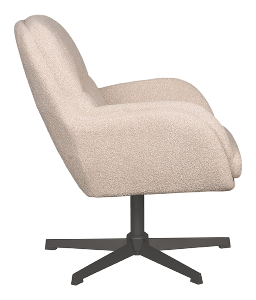 LABEL51 Draaifauteuil 'Moss' Bouclé, kleur Naturel