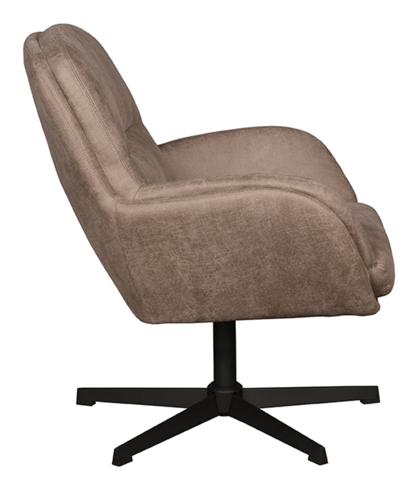 LABEL51 Draaifauteuil 'Moss' Micro Suede, kleur Taupe