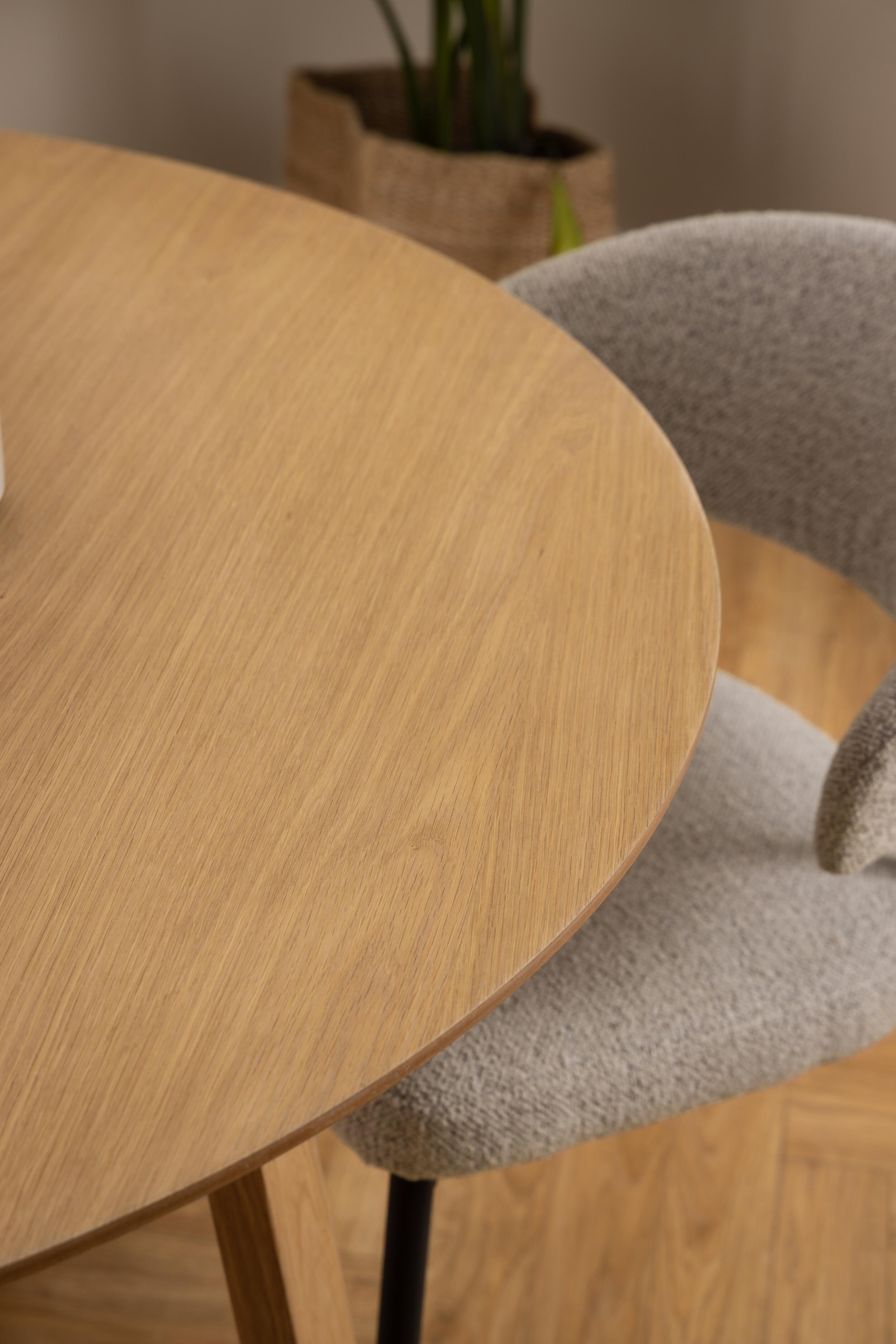 Bendt Ronde Eettafel 'Lila' Eiken, 120cm, kleur Naturel
