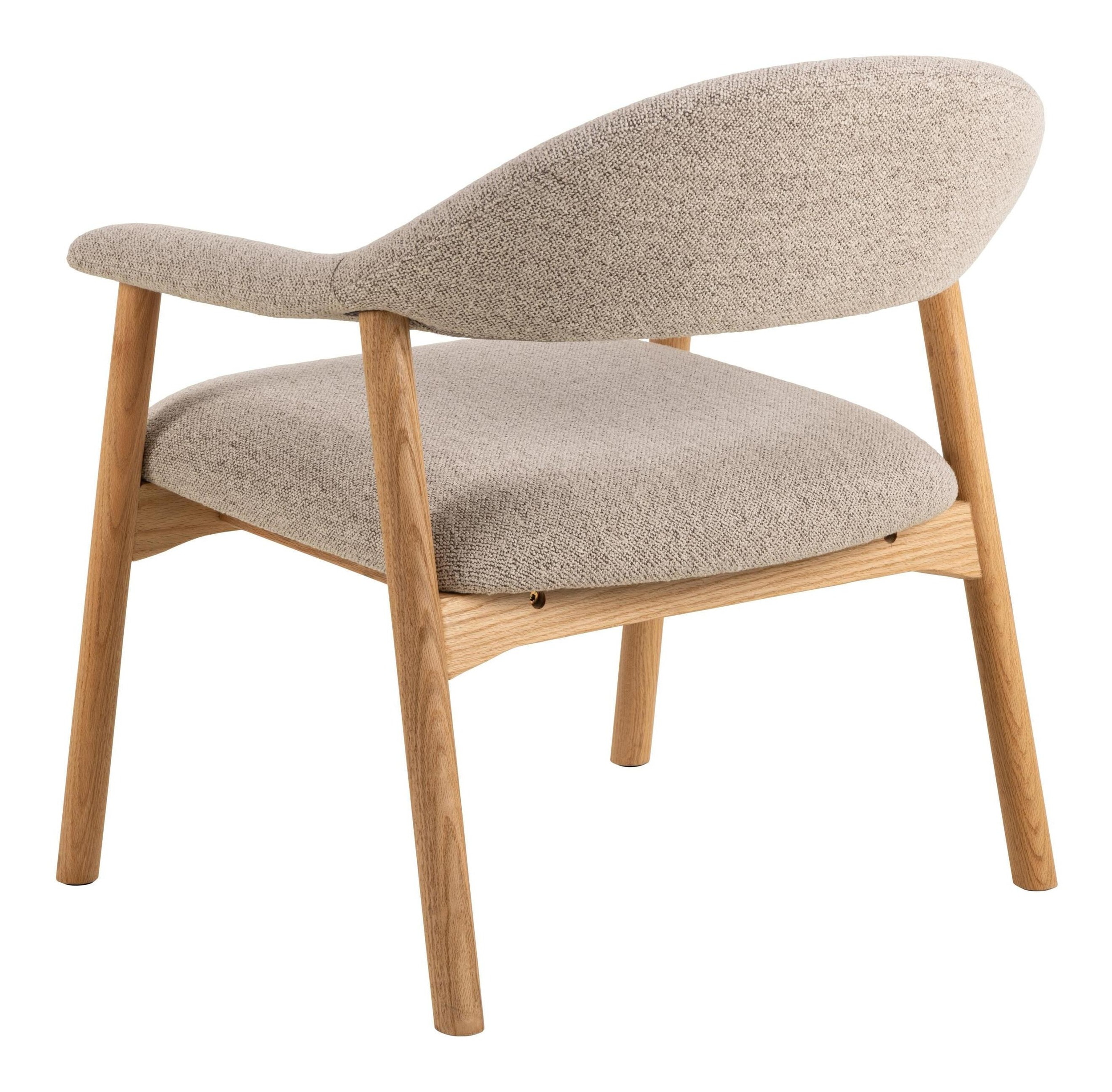 Bendt Fauteuil 'Gerado' Eikenhout en Bouclé, kleur Beige