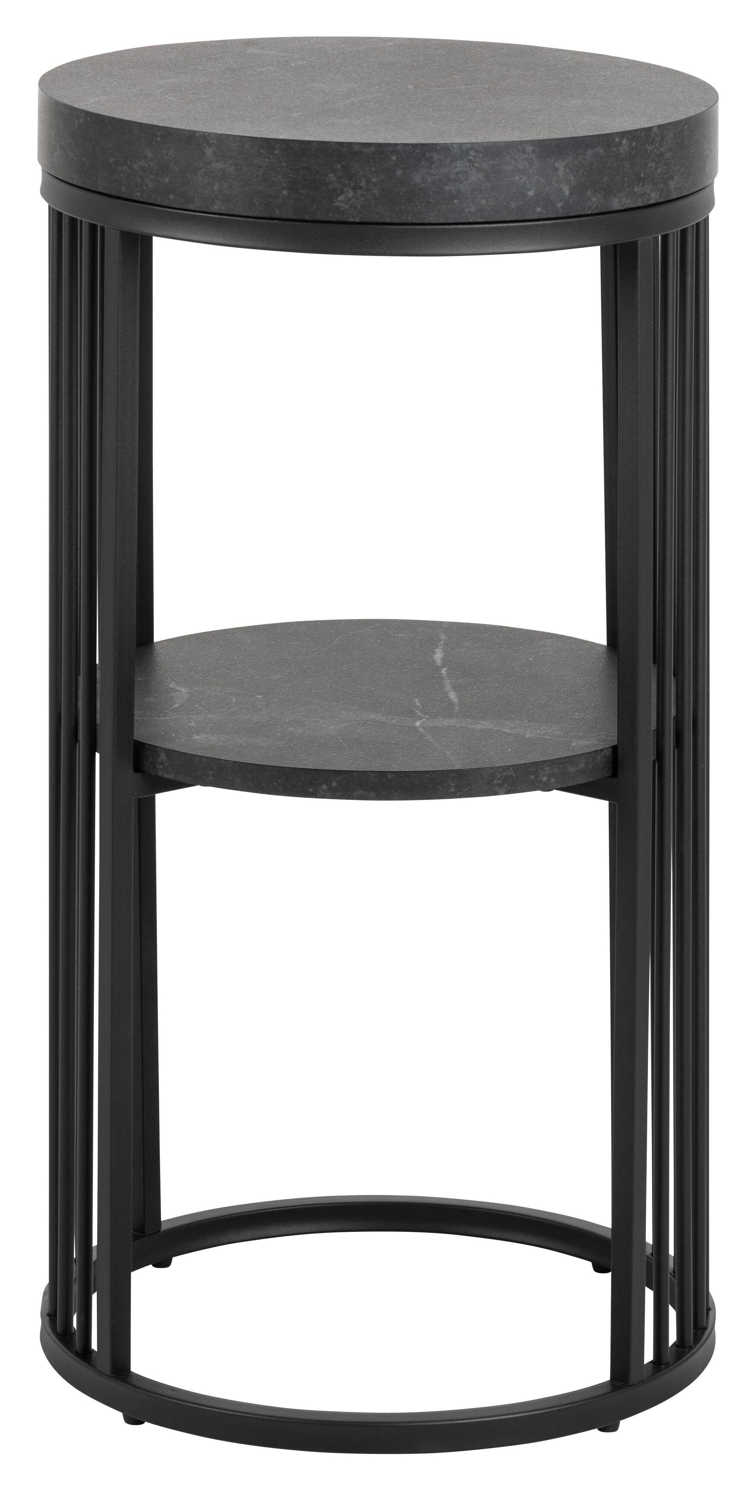 Bendt Rond Nachtkastje 'Esme' Marmerlook, 35cm