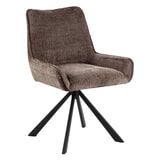 Sohome Draaibare Eetkamerstoel 'Erika' Chenille, kleur Bruin