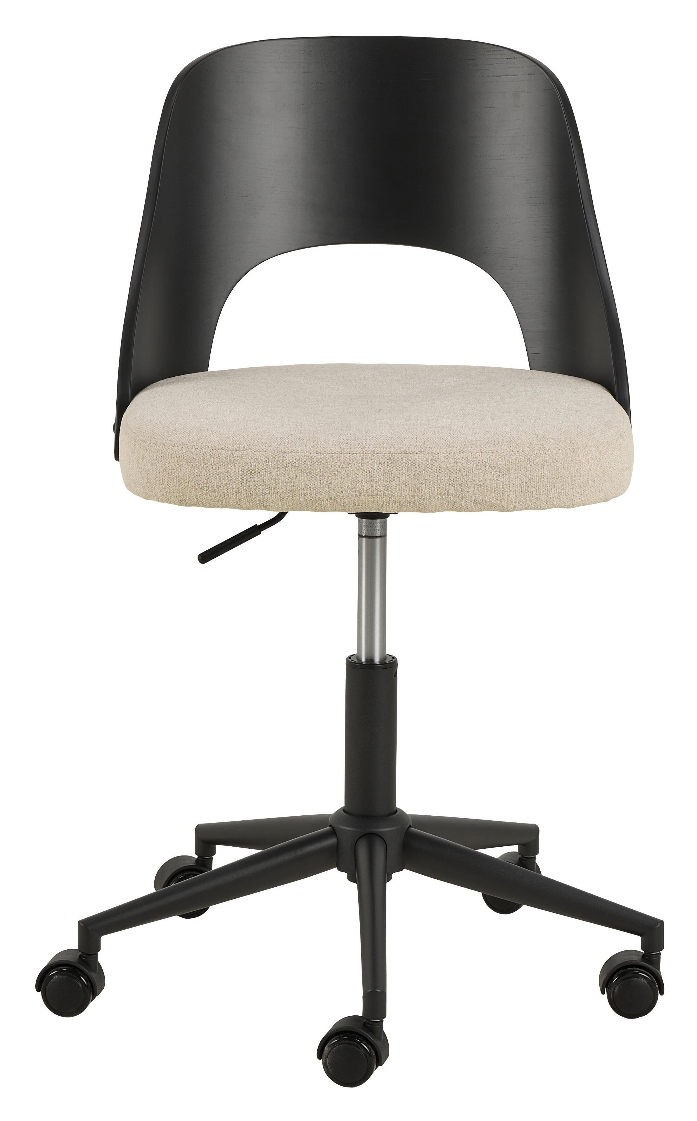 Bendt Bureaustoel 'Vila' Eiken en chenille, kleur Beige/Zwart