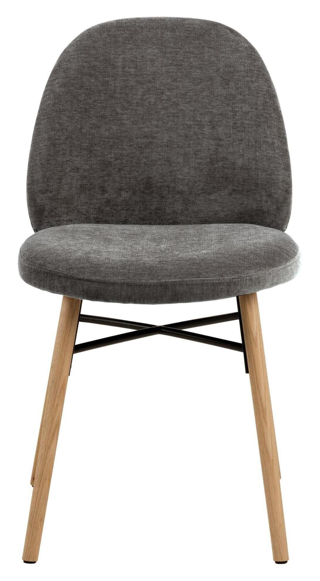 Bendt Eetkamerstoel 'Mehan' Chenille, kleur Donkergrijs