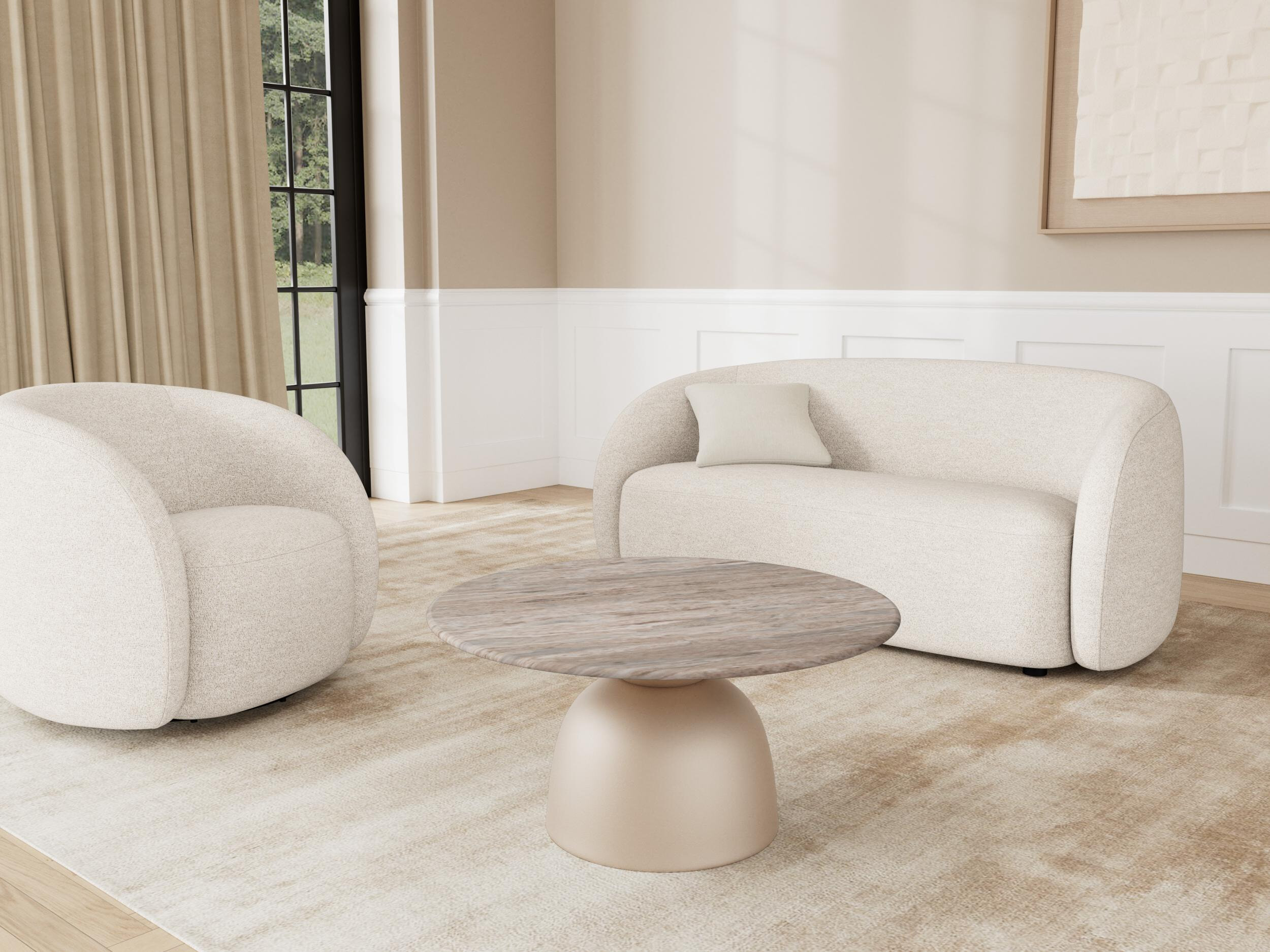 Bendt Ronde Salontafel 'Chardai' Marmer, 80cm