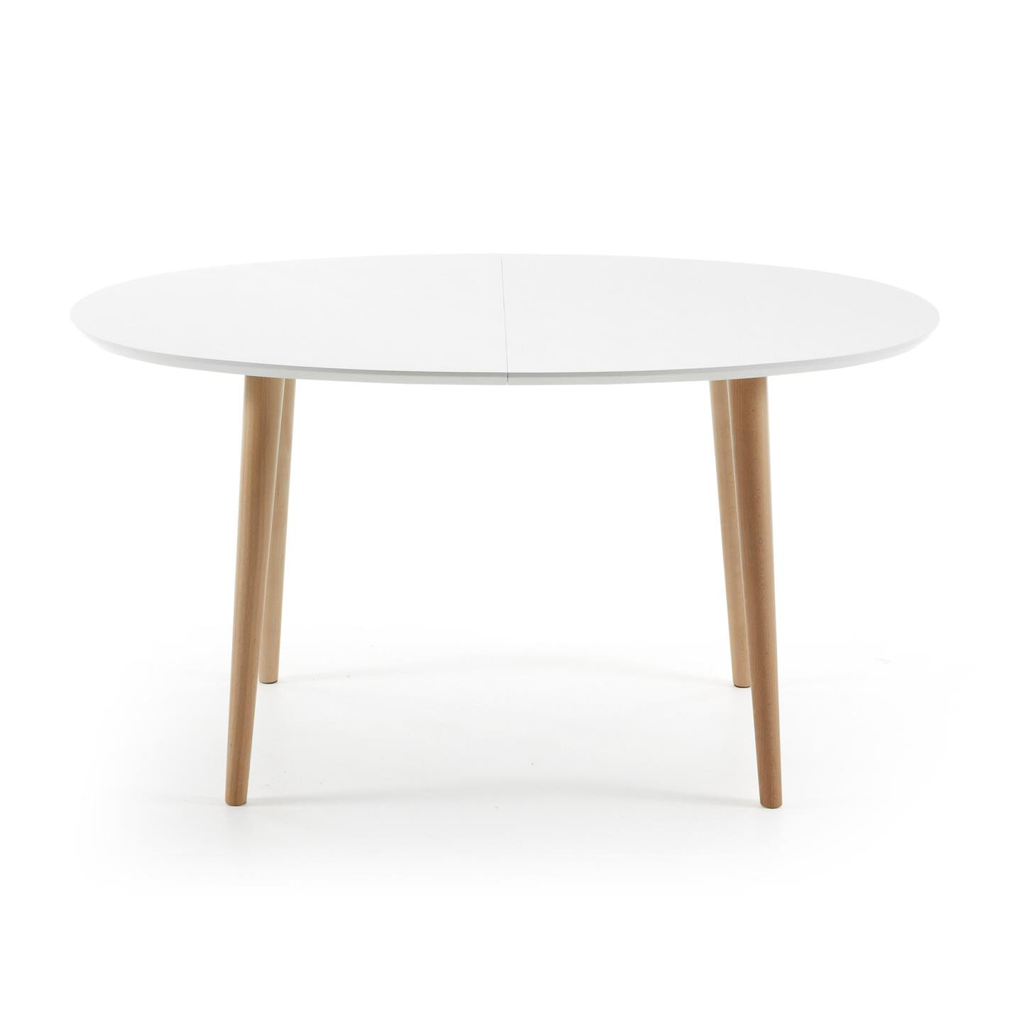 Kave Home Uitschuifbare Ovale Eettafel 'Oqui' 140 - 220 x 90cm, kleur Wit