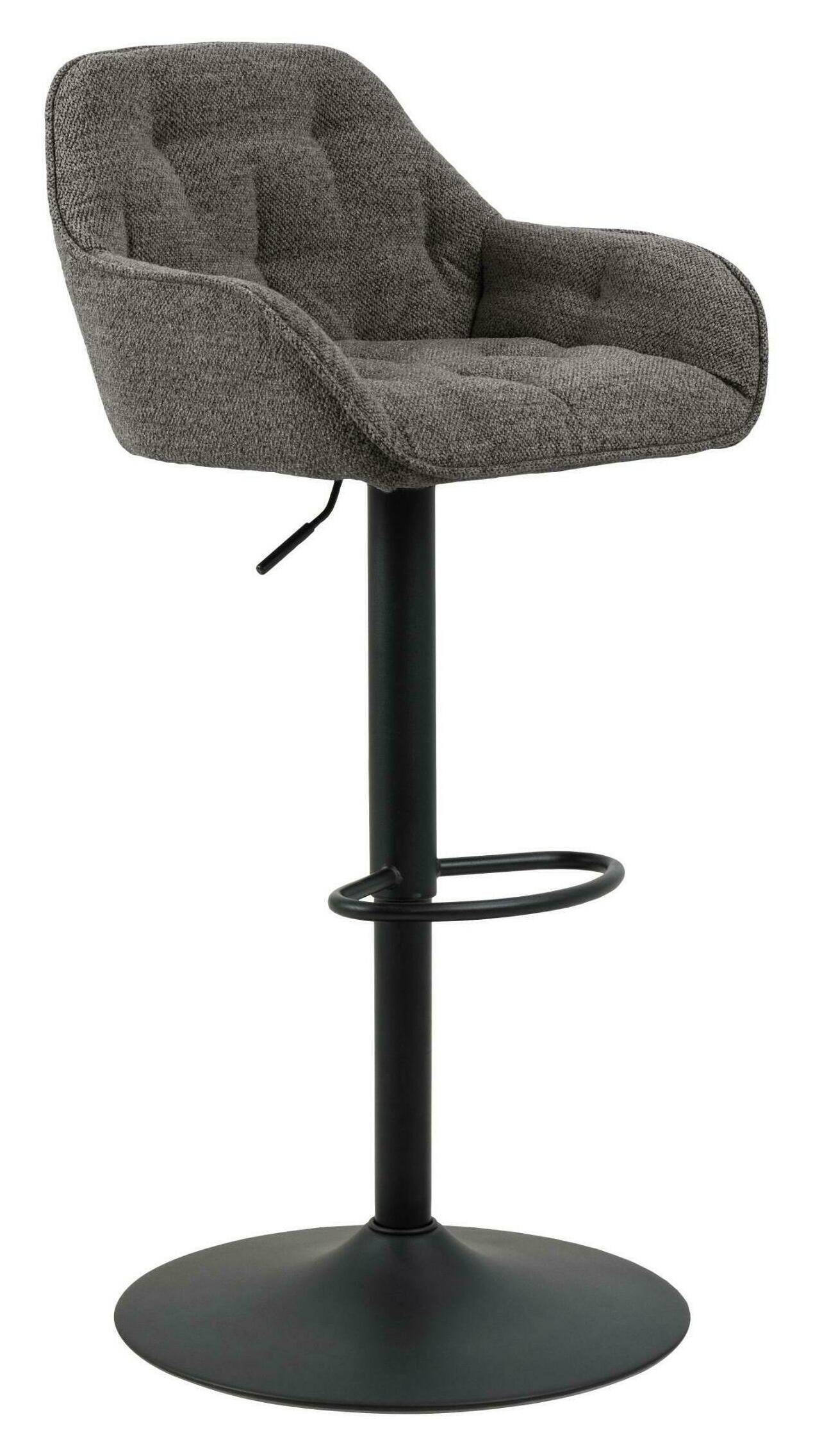 Bendt Draaibare Barkruk 'Loren' Bouclé, kleur Antraciet (zithoogte 63-84cm)