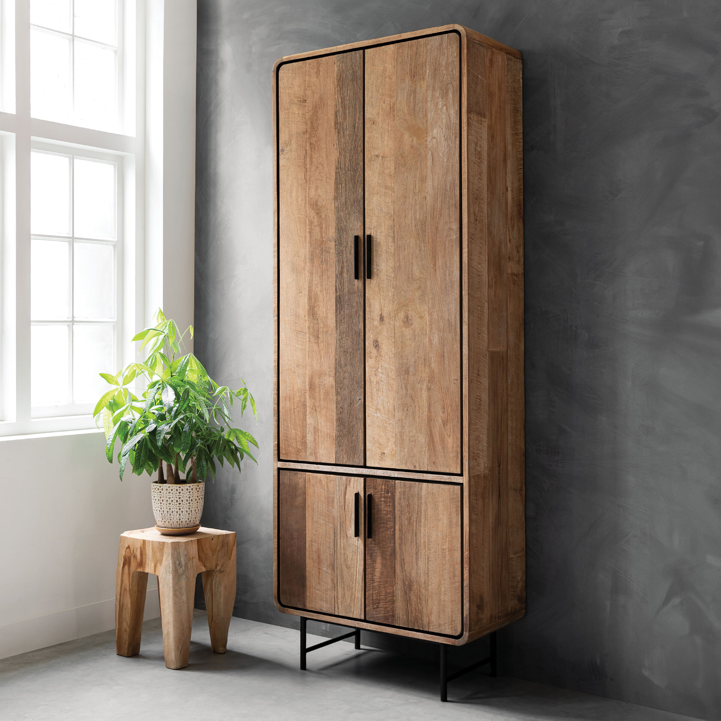 DTP Home Opbergkast 'Evo' Teakhout, 220 x 80cm