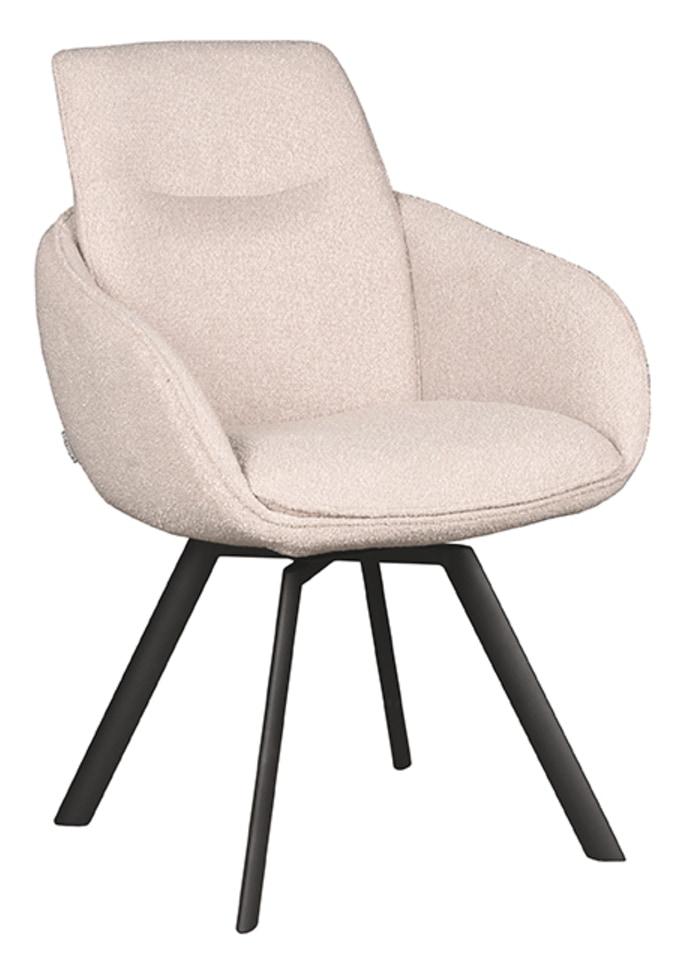 LABEL51 Eetkamerstoel 'Beauty' Bouclé, kleur Naturel