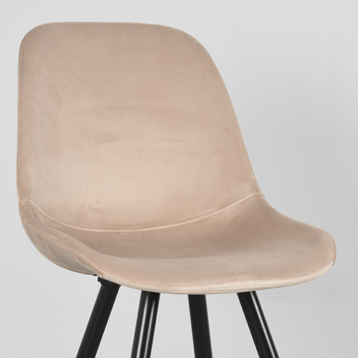 LABEL51 Eetkamerstoel 'Capri' Velvet, kleur Zand