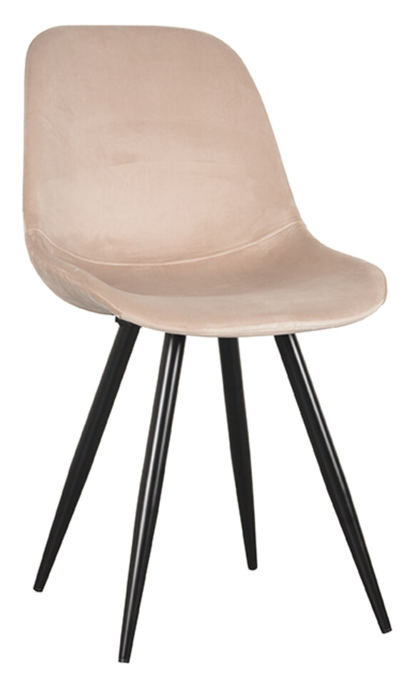 LABEL51 Eetkamerstoel 'Capri' Velvet, kleur Zand
