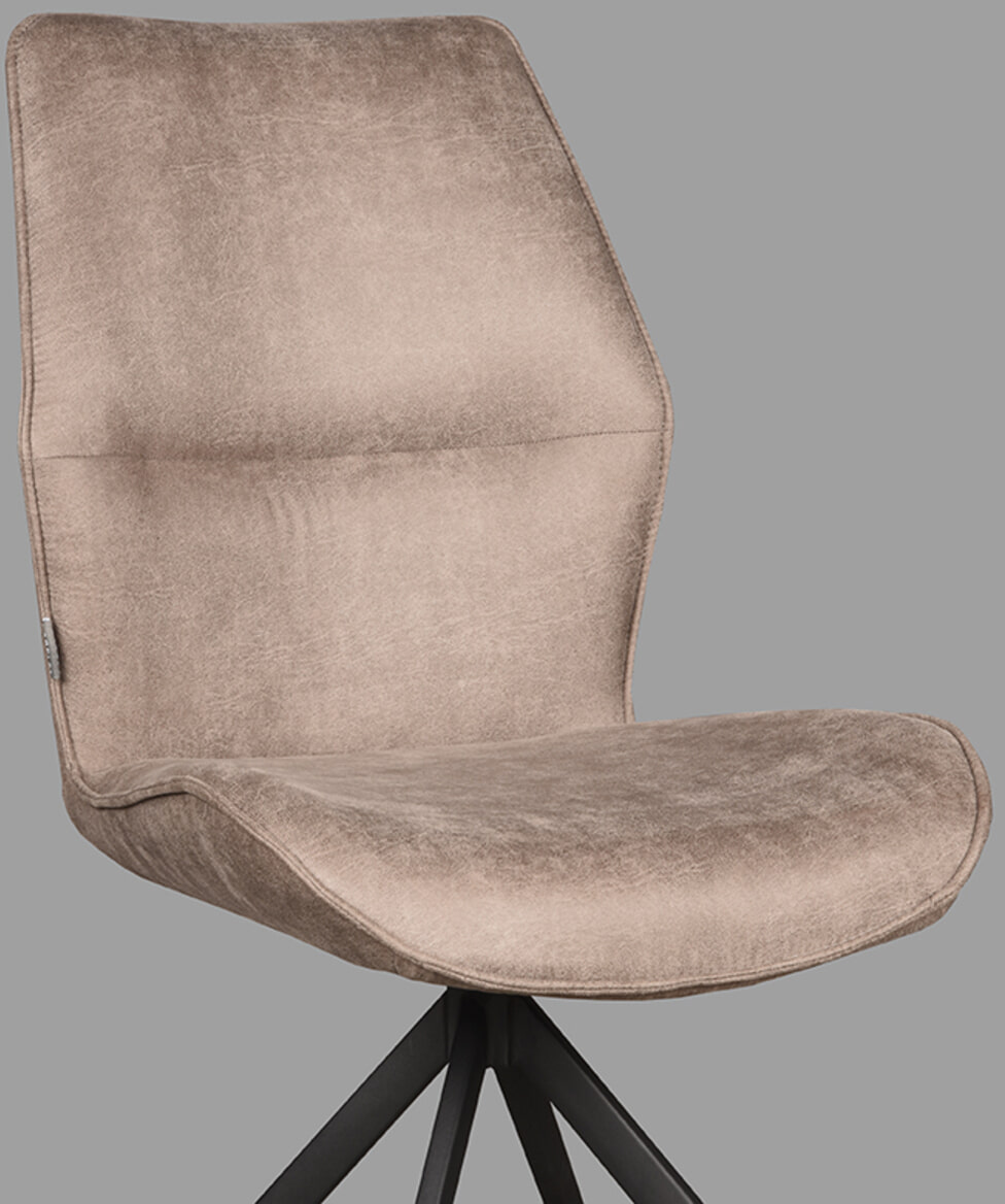 LABEL51 Eetkamerstoel 'Comfy' Micro suede, kleur Taupe