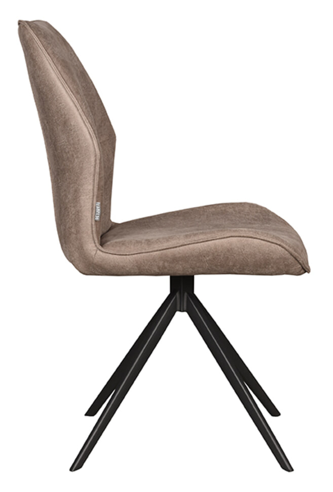 LABEL51 Eetkamerstoel 'Comfy' Micro suede, kleur Taupe