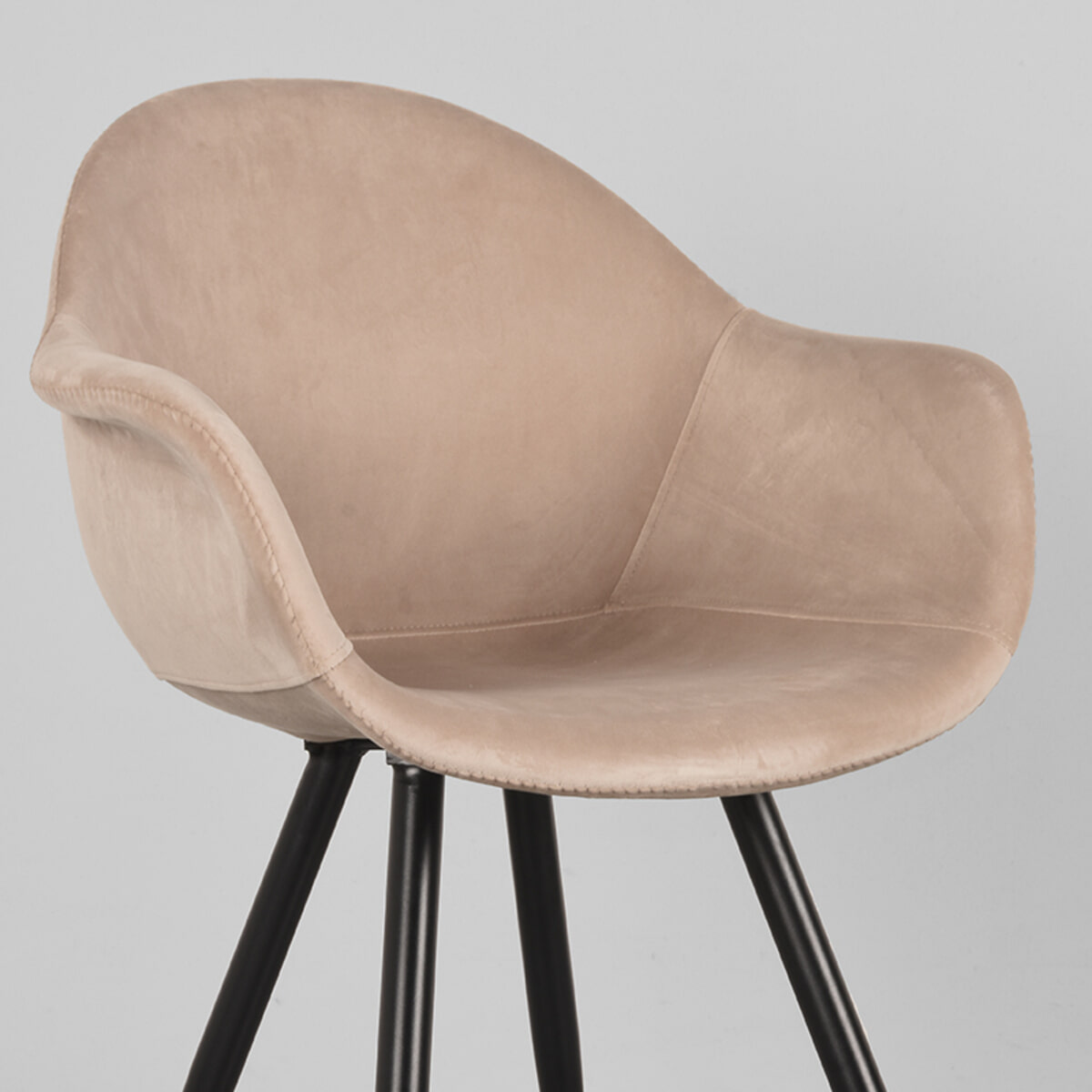 LABEL51 Eetkamerstoel 'Forli' Velvet, kleur Zand