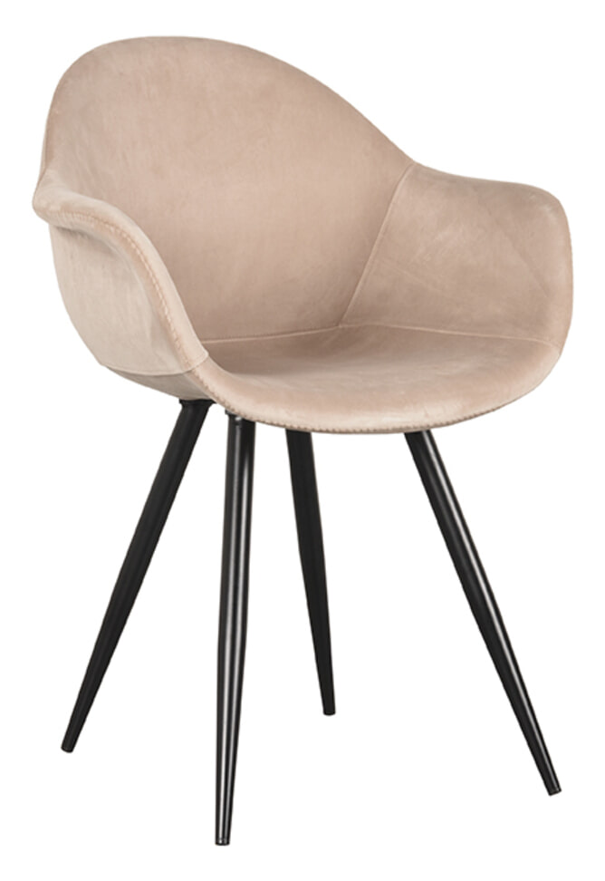 LABEL51 Eetkamerstoel 'Forli' Velvet, kleur Zand
