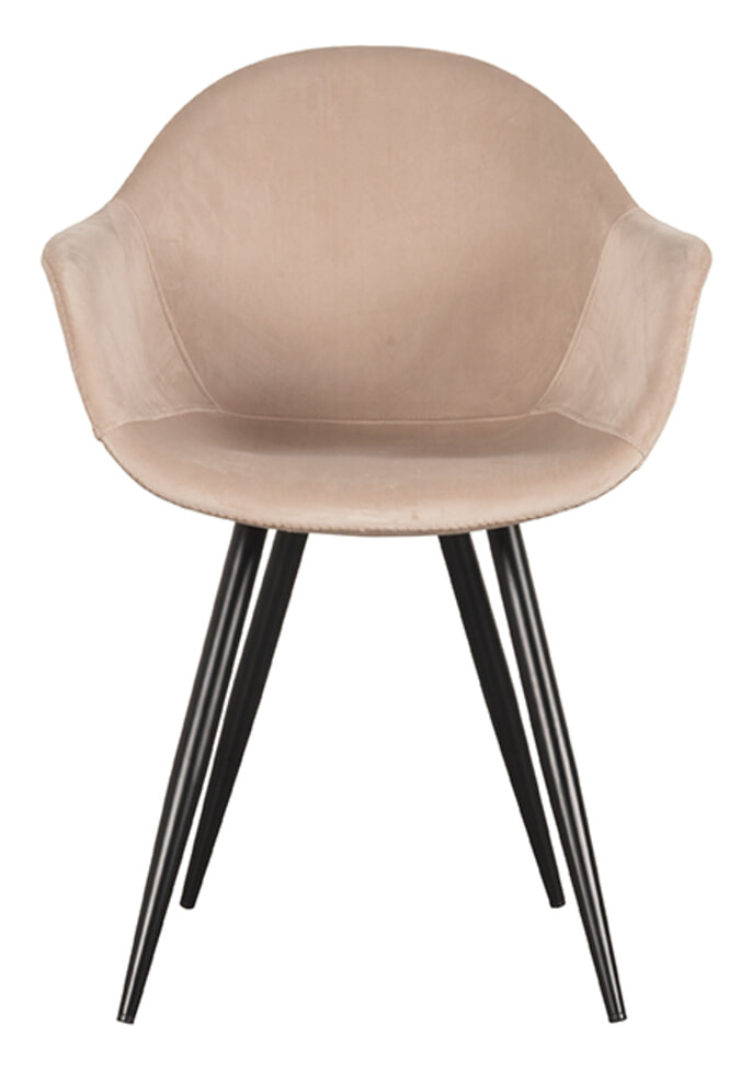 LABEL51 Eetkamerstoel 'Forli' Velvet, kleur Zand